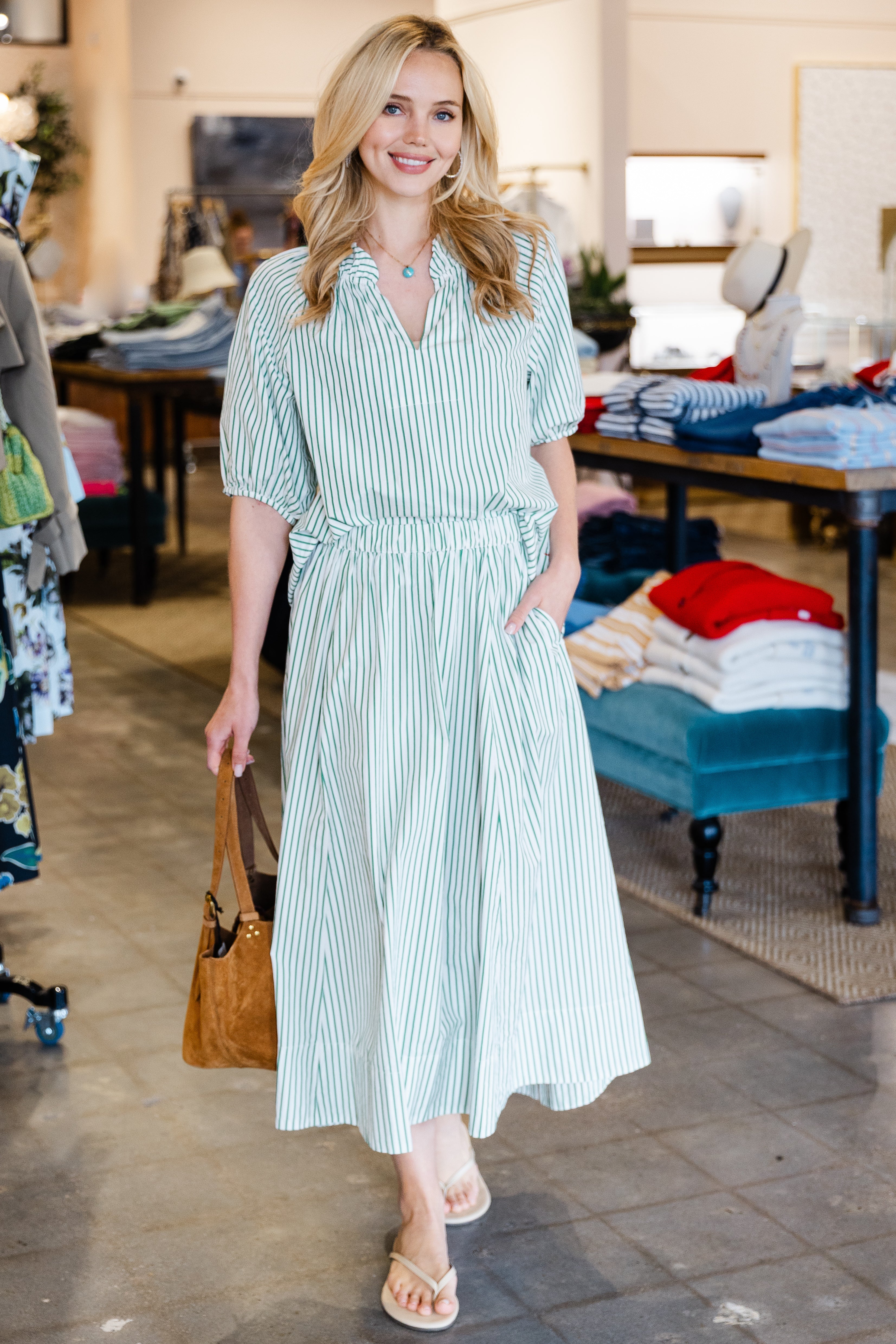 Clementine Top - Trellis Green