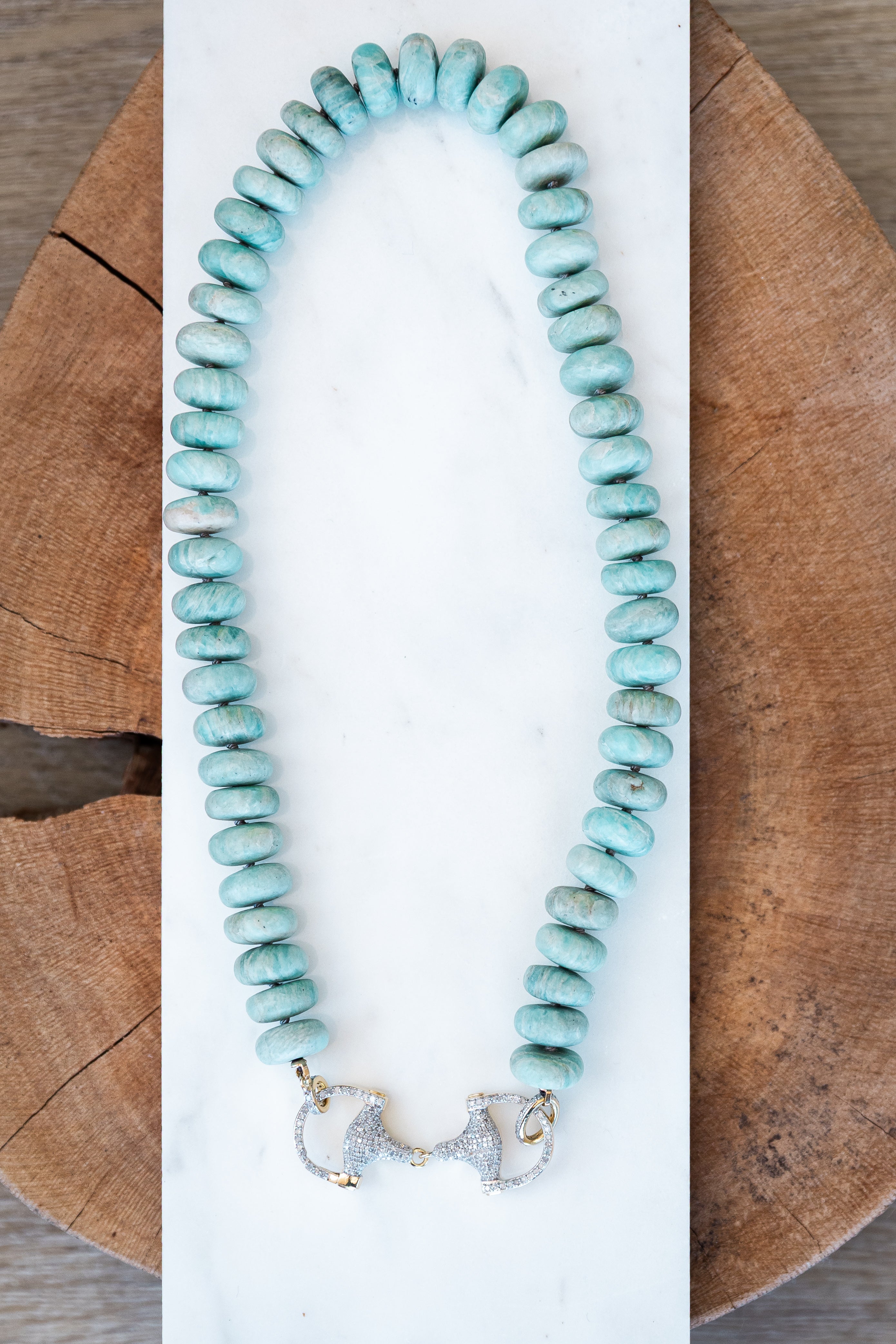 Amazonite Beaded Necklace (Y11014B)
