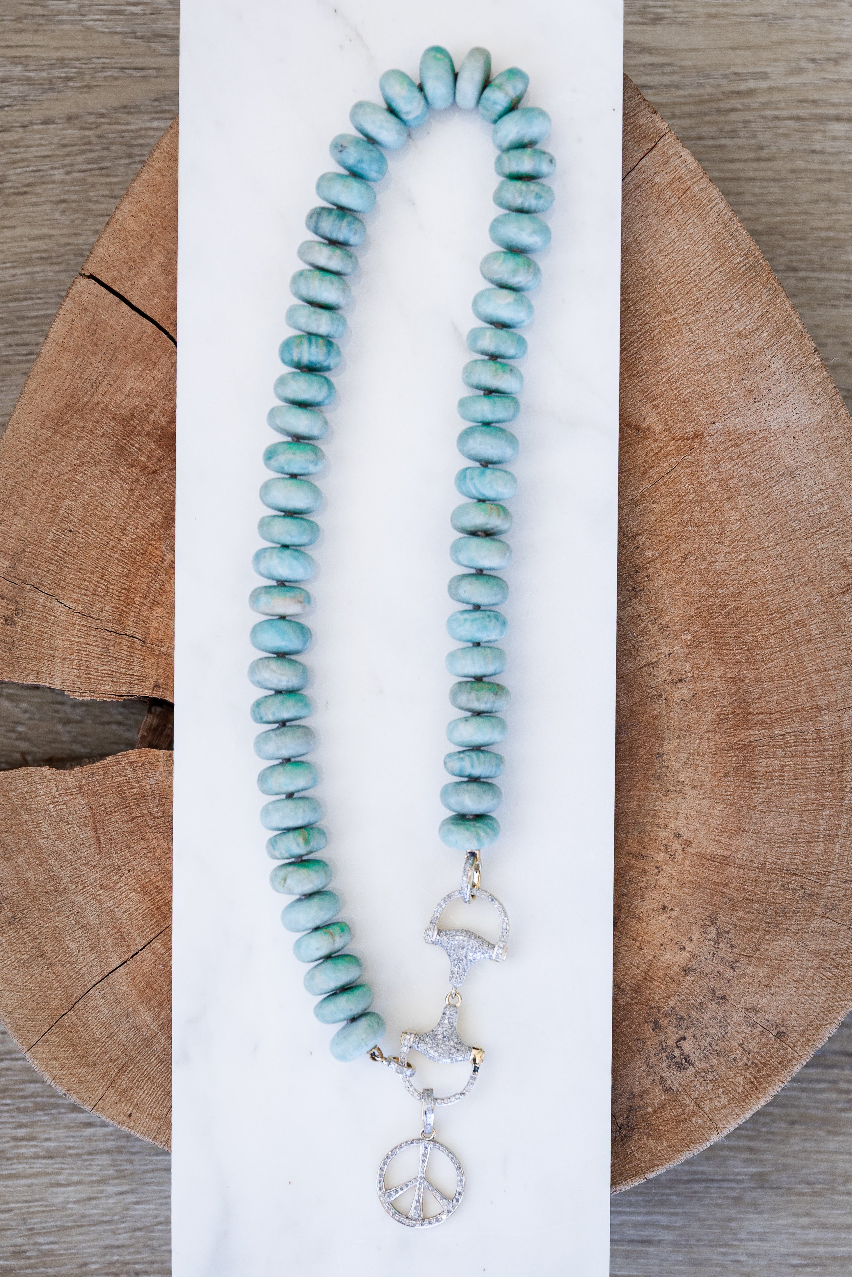 Amazonite Beaded Necklace (Y11014B)