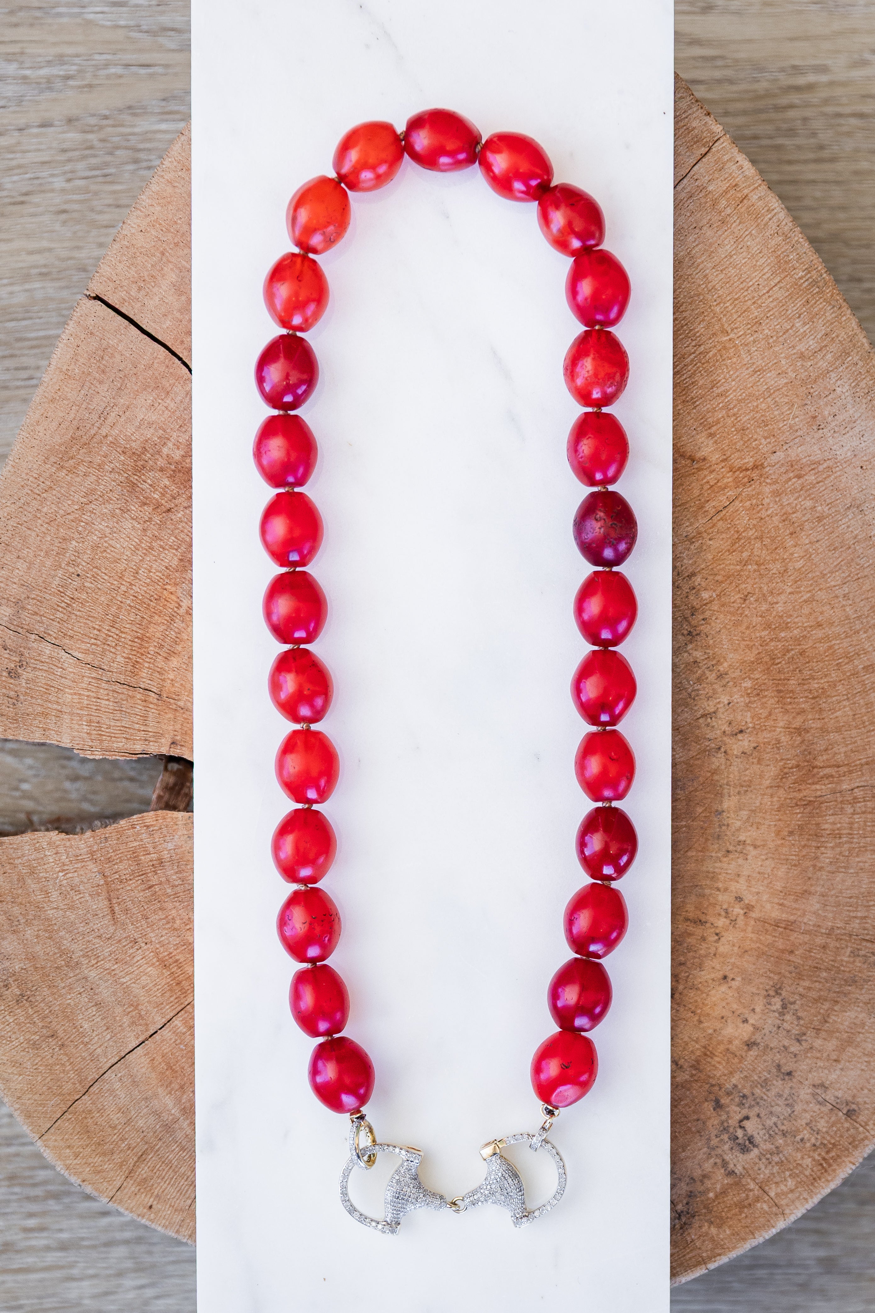 Cherry Tomato Czech Beaded Necklace (Y11007B)