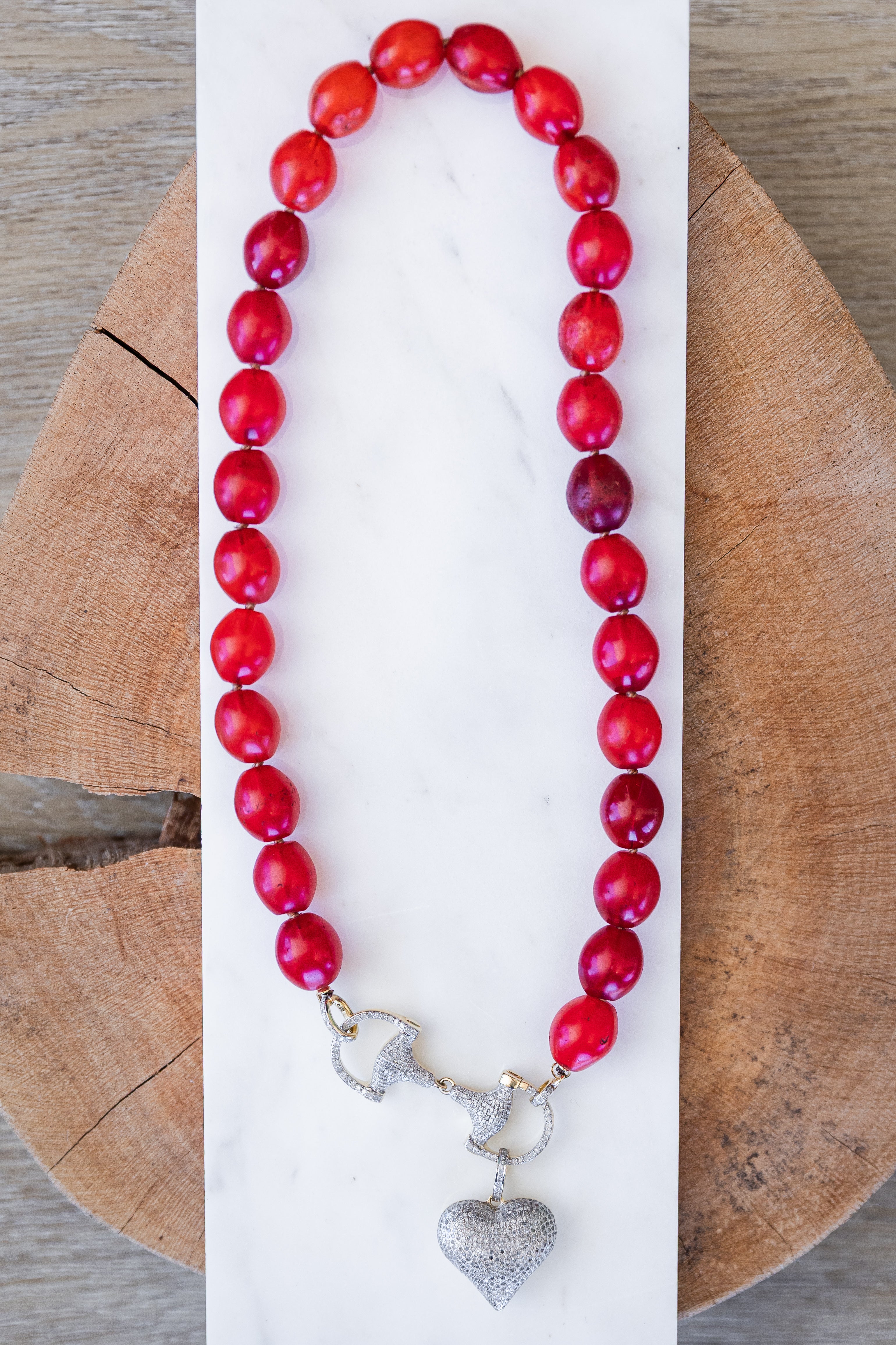 Cherry Tomato Czech Beaded Necklace (Y11007B)