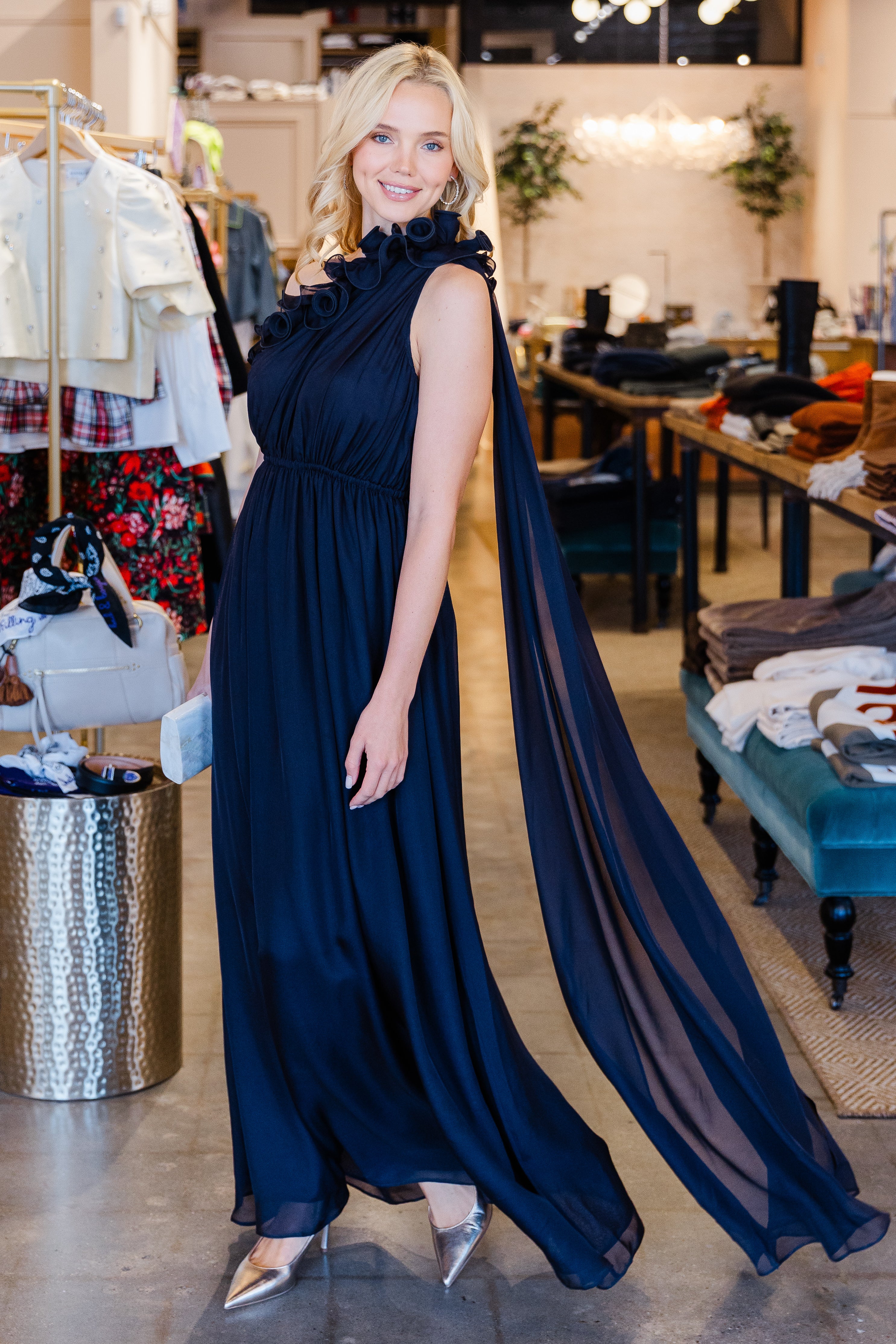 Jenni One Shoulder Maxi Dress - Indigo