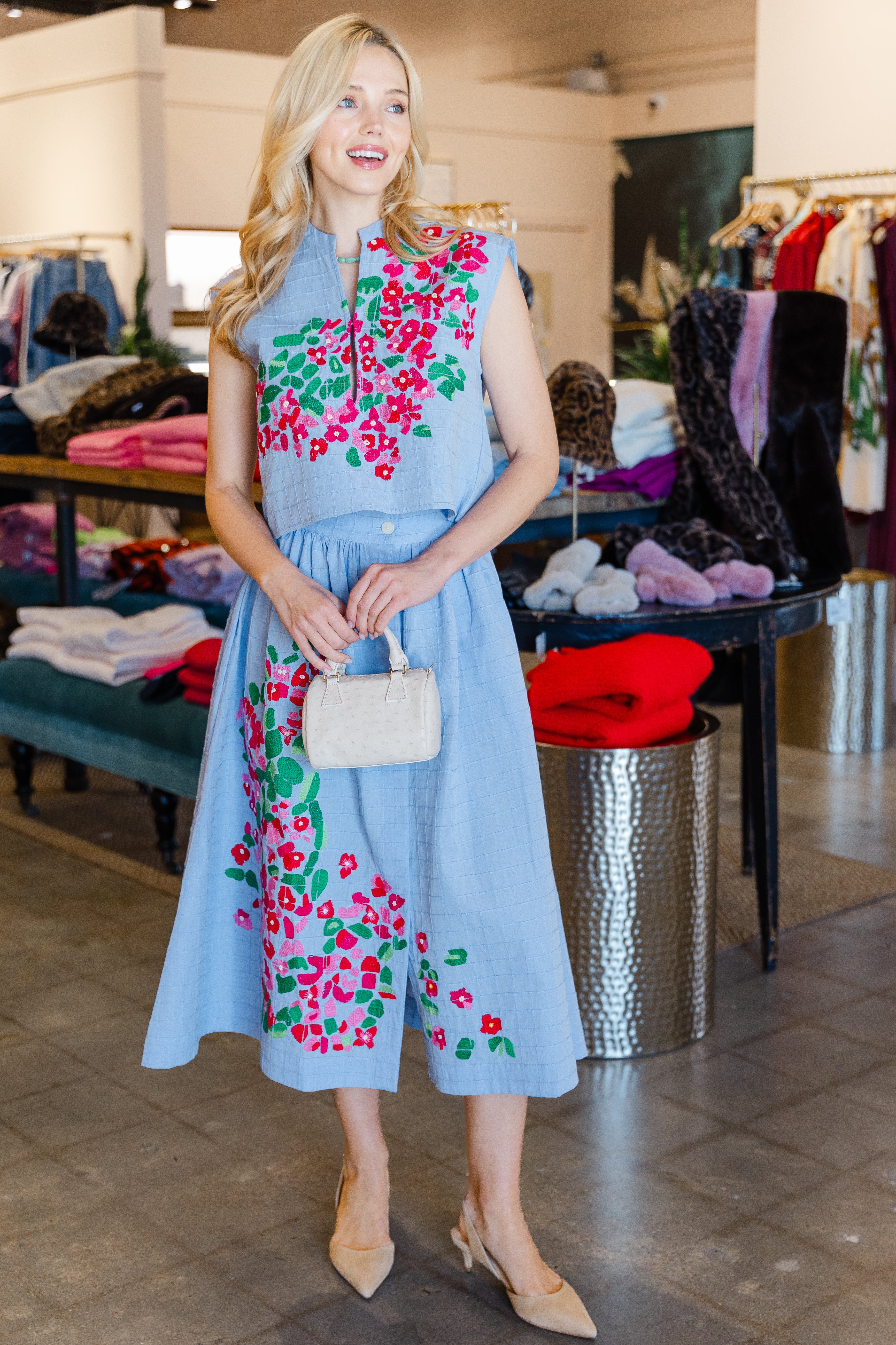 Mona Skirt - Blue Chine