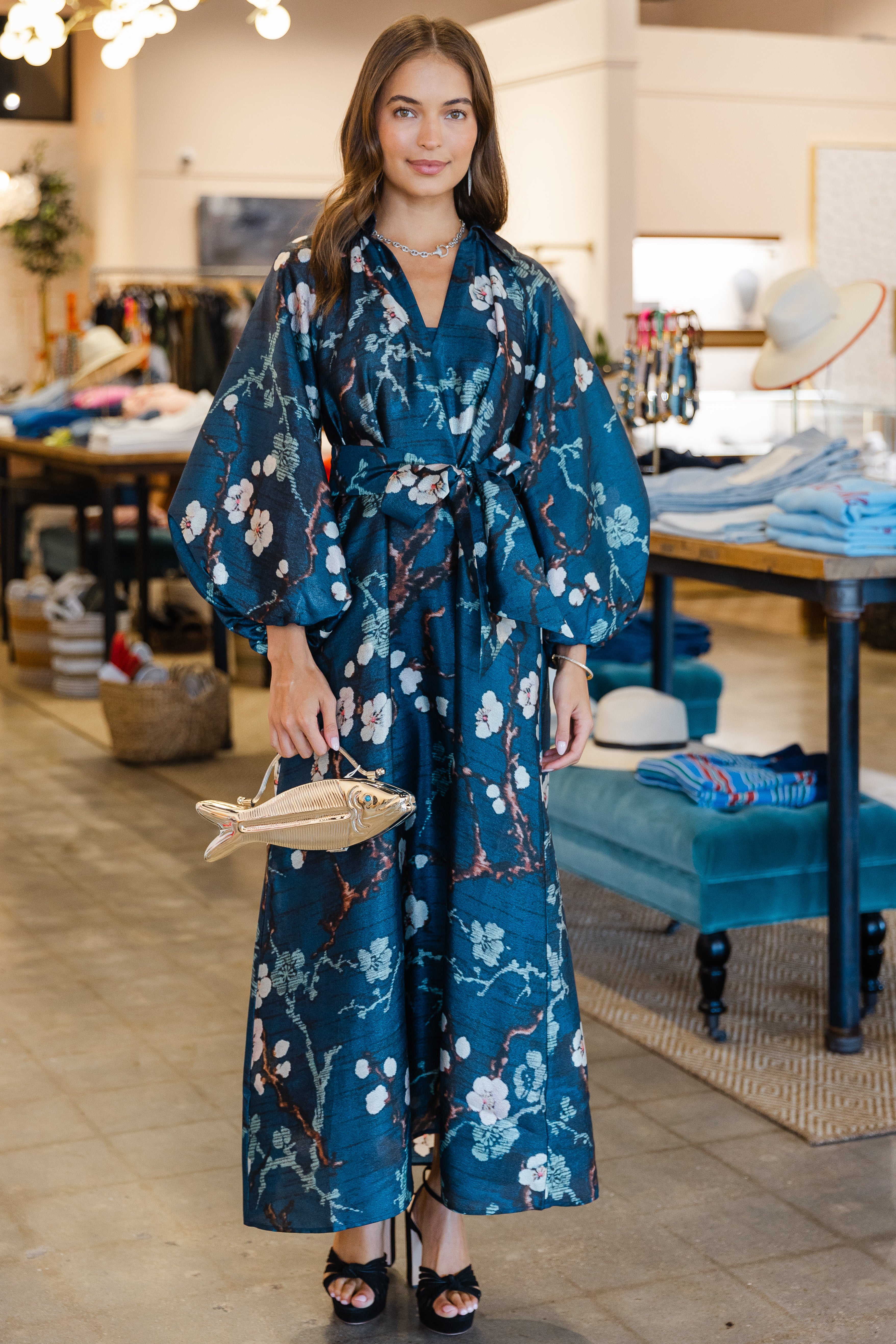 Print Dress - Teal
