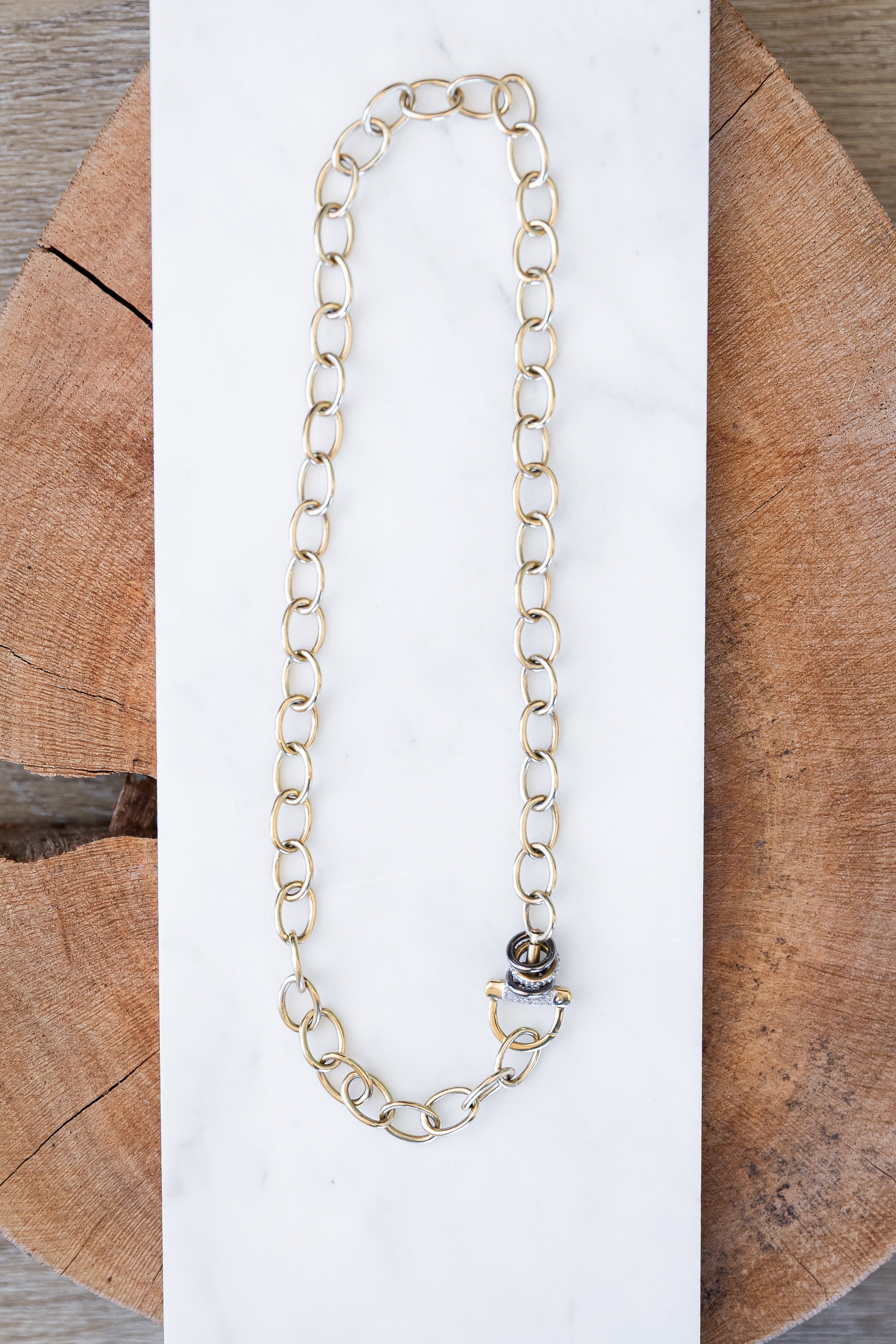 17" Oval Chain Link Necklace (Y11000B)