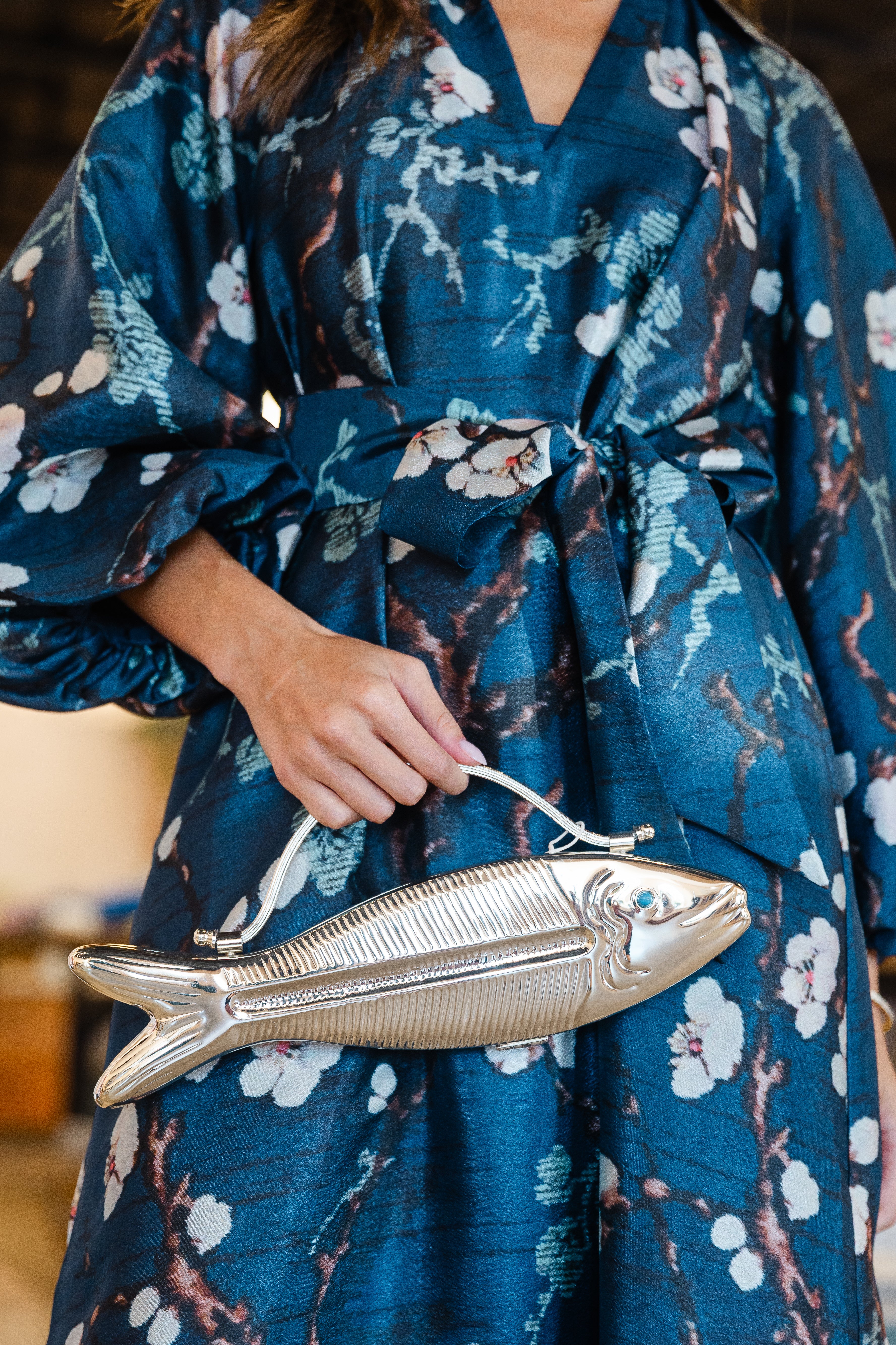 Silver Fishy Clutch
