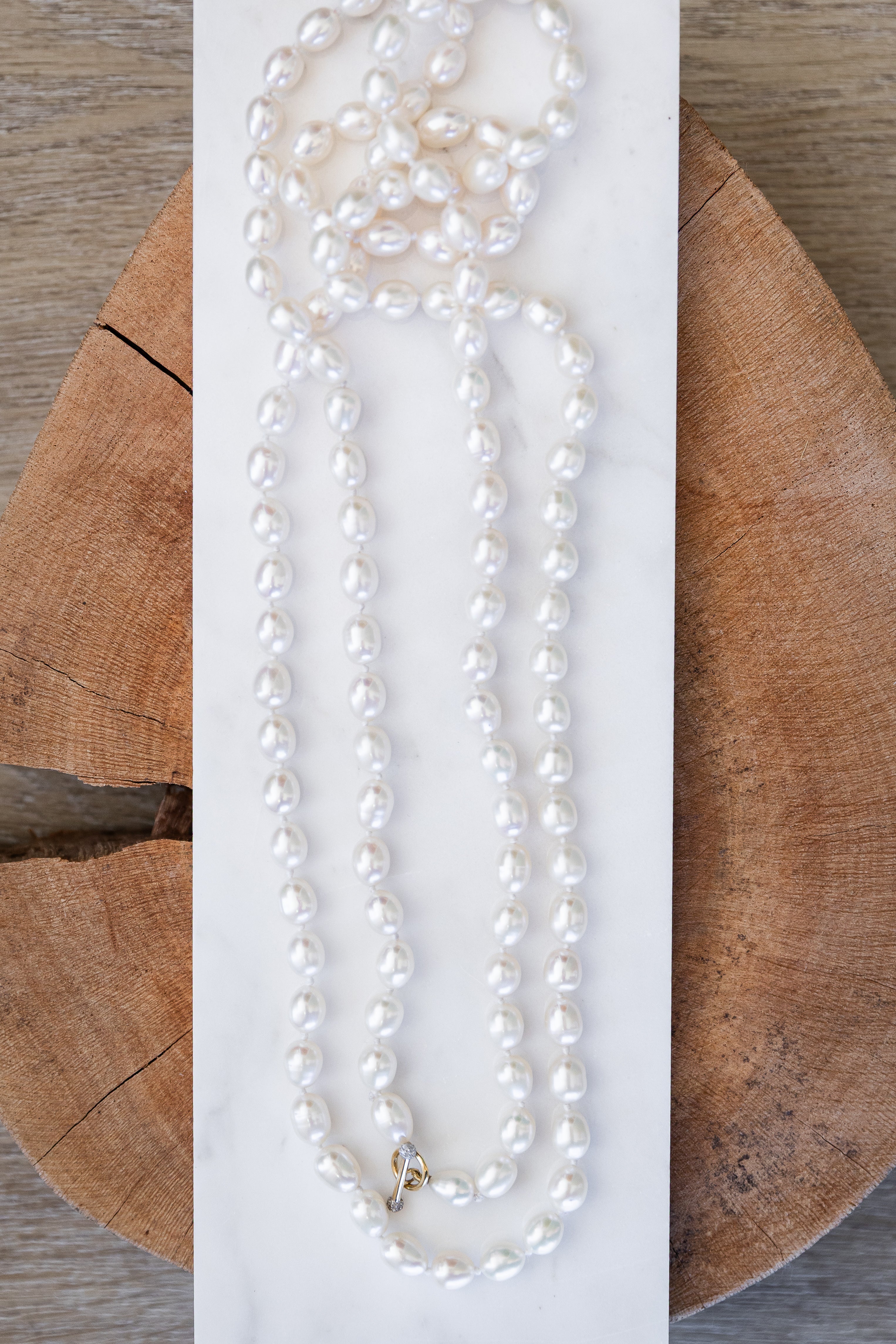Long Freshwater Pearl Wrap Necklace (Y11032B)