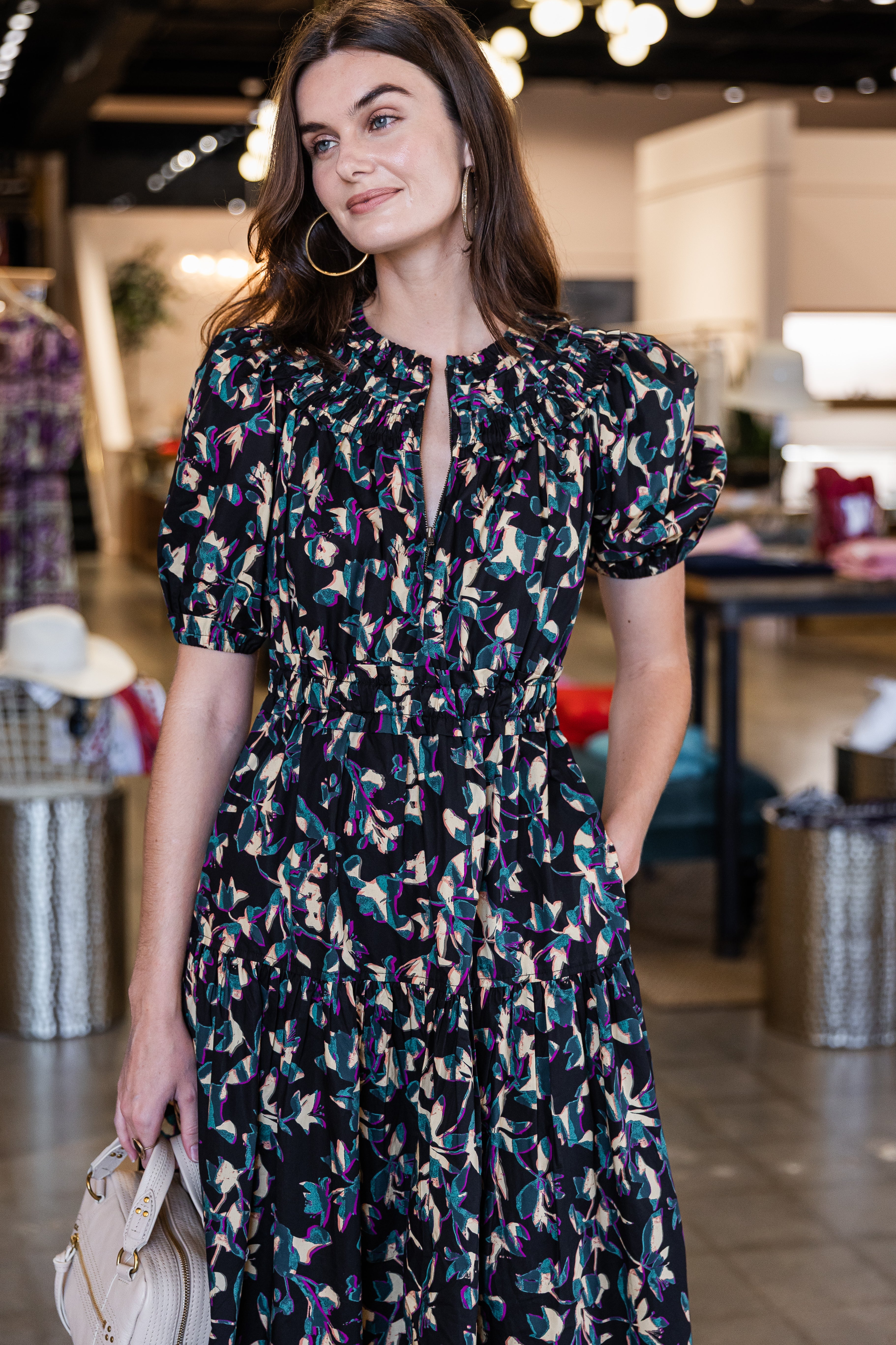 Othella Short Sleeve Midi Dress - Kaleidoscope