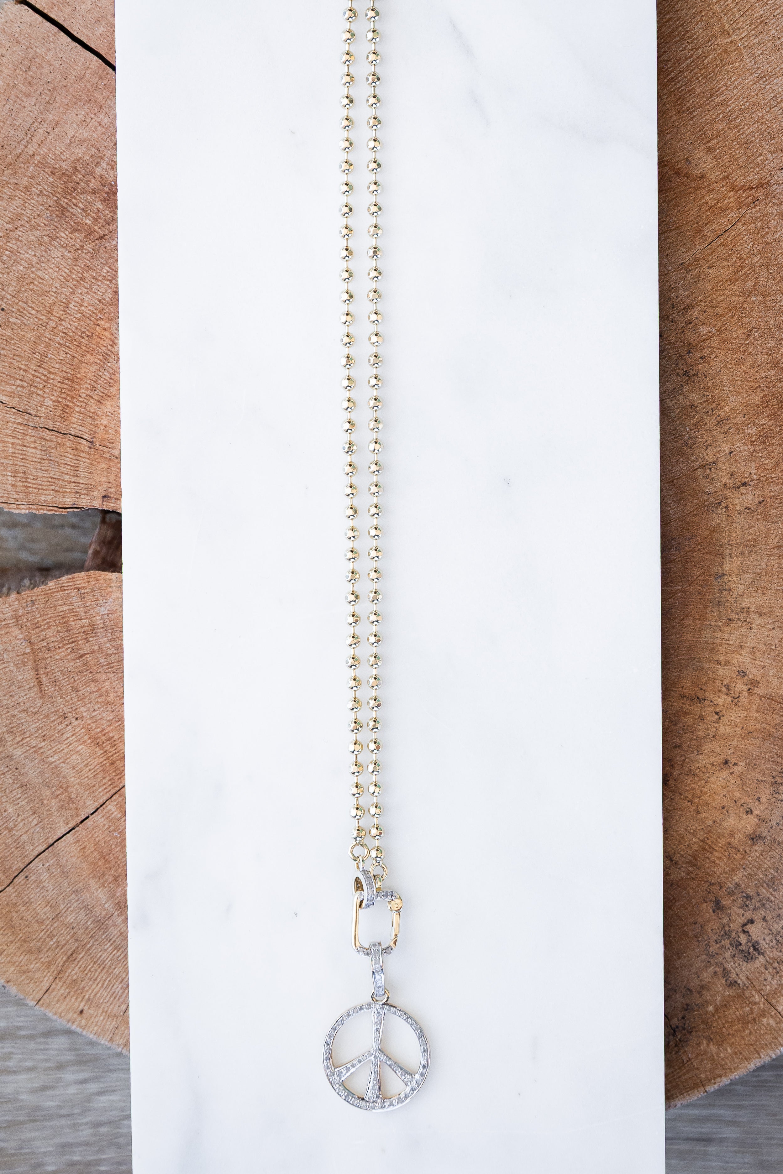 Small Pave Diamond Peace Sign (Y10924B)