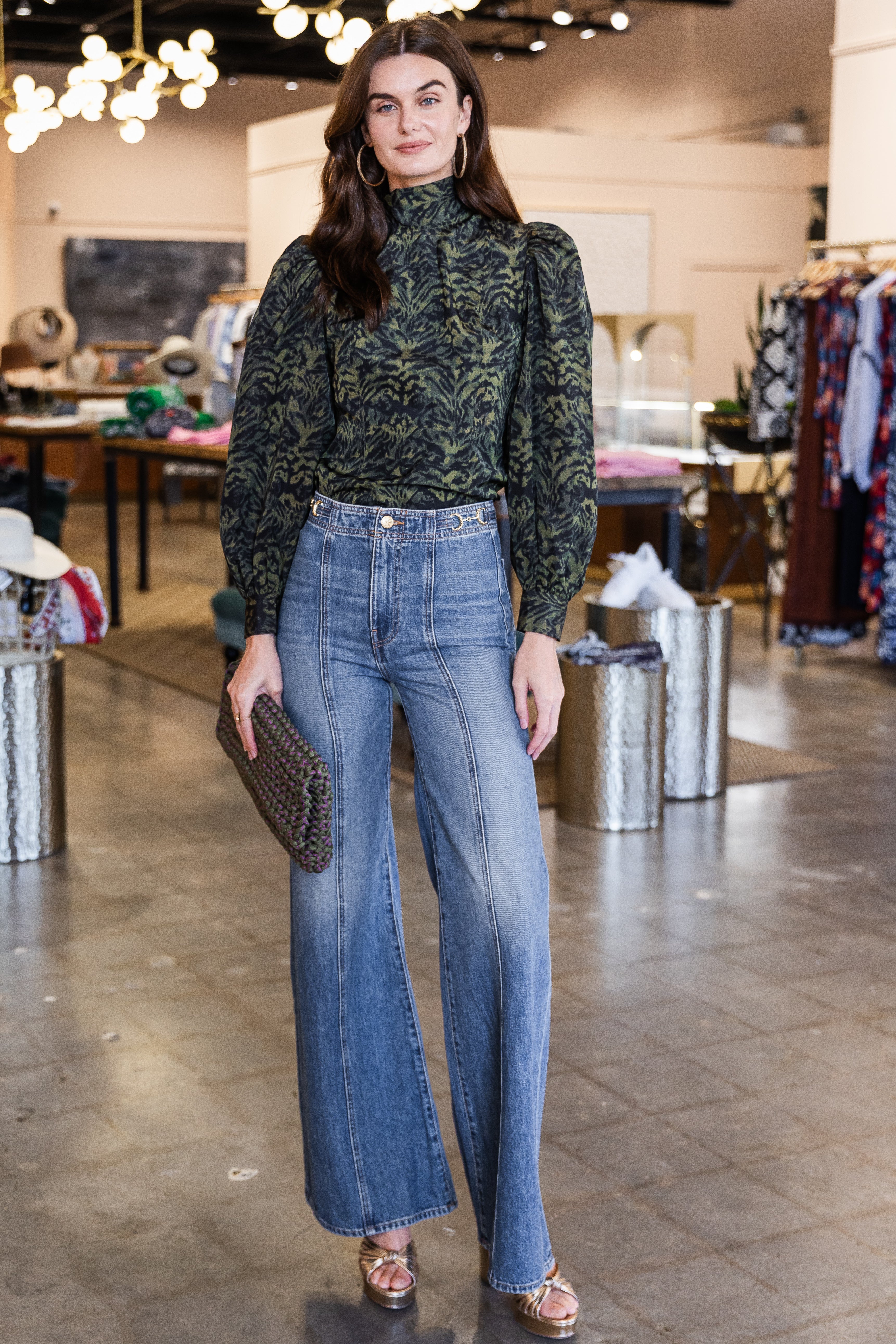 Giorgia Silk Neck Tie Blouse - Desert Jasper