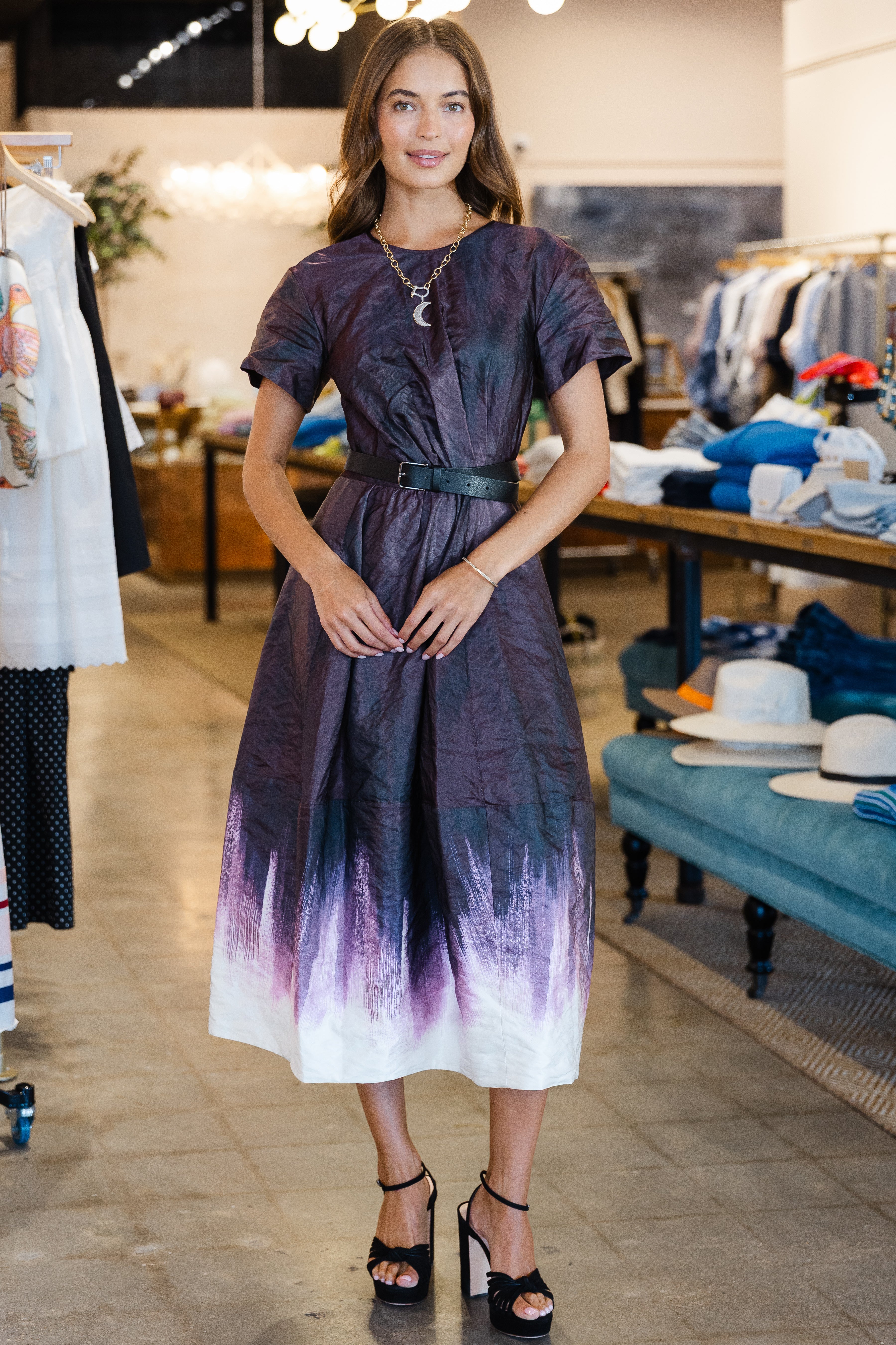 Tye Dye Printed Cotton Crinkled Dress