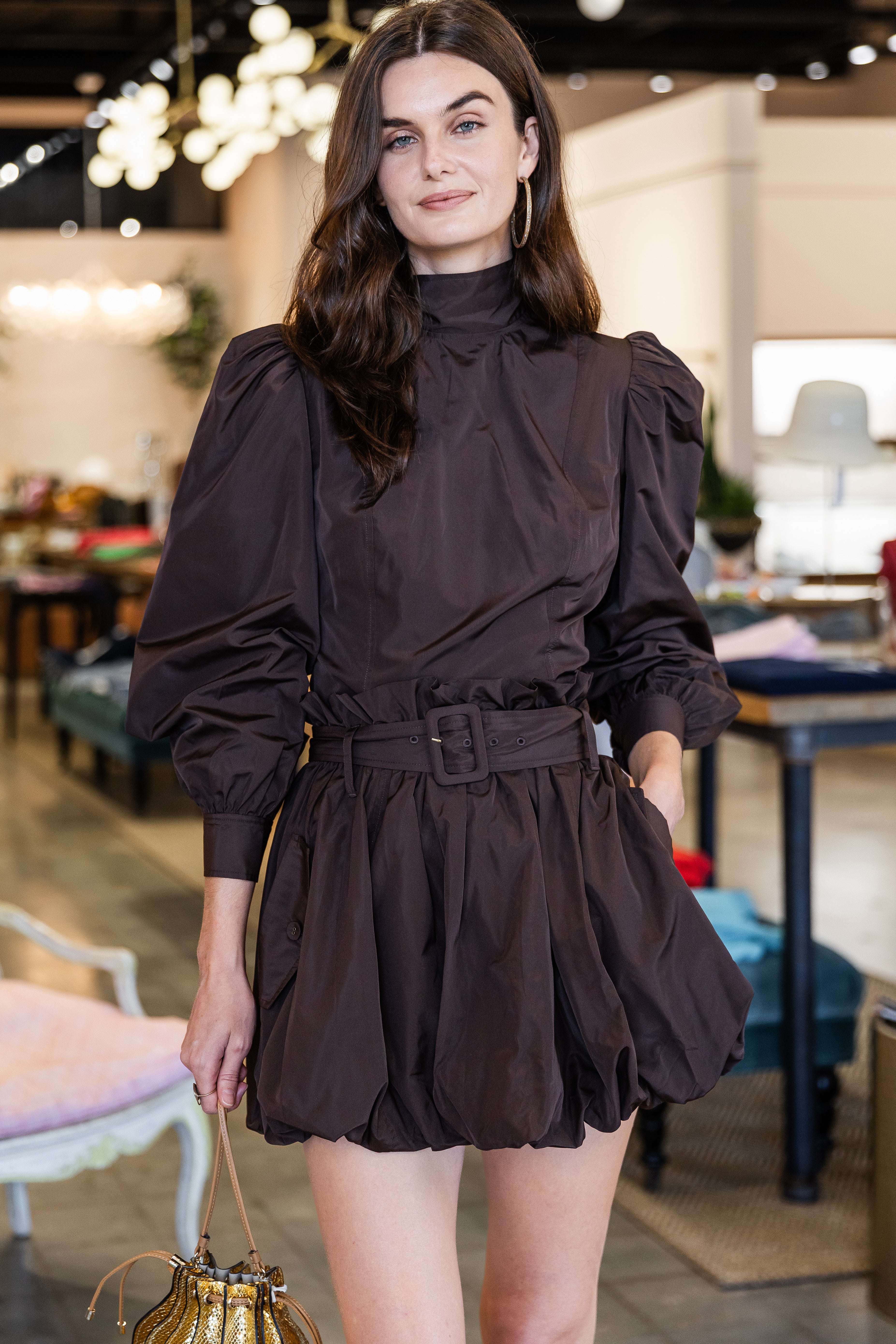 Giorgia Silk Neck Tie Blouse - Sequoia