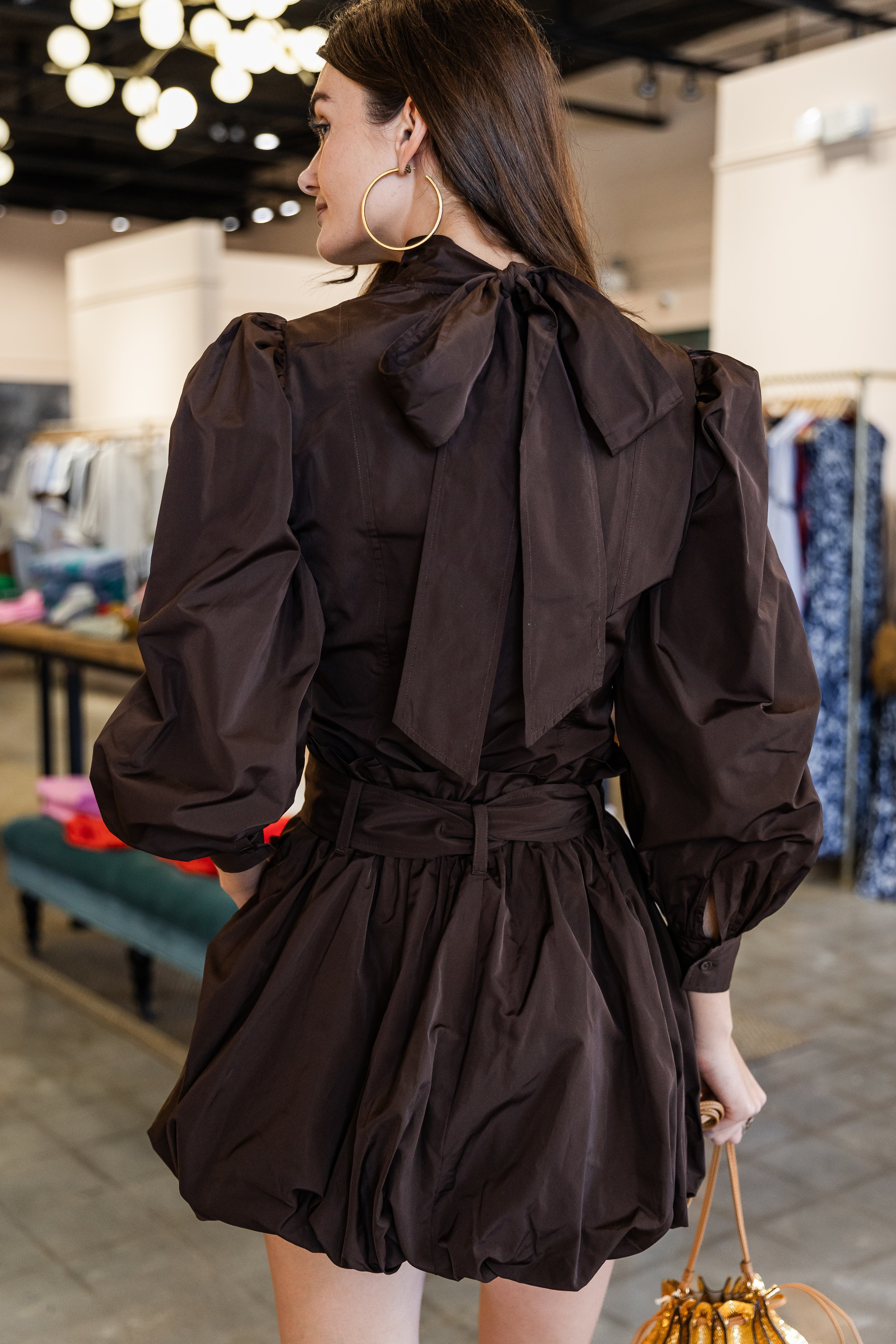 Giorgia Silk Neck Tie Blouse - Sequoia