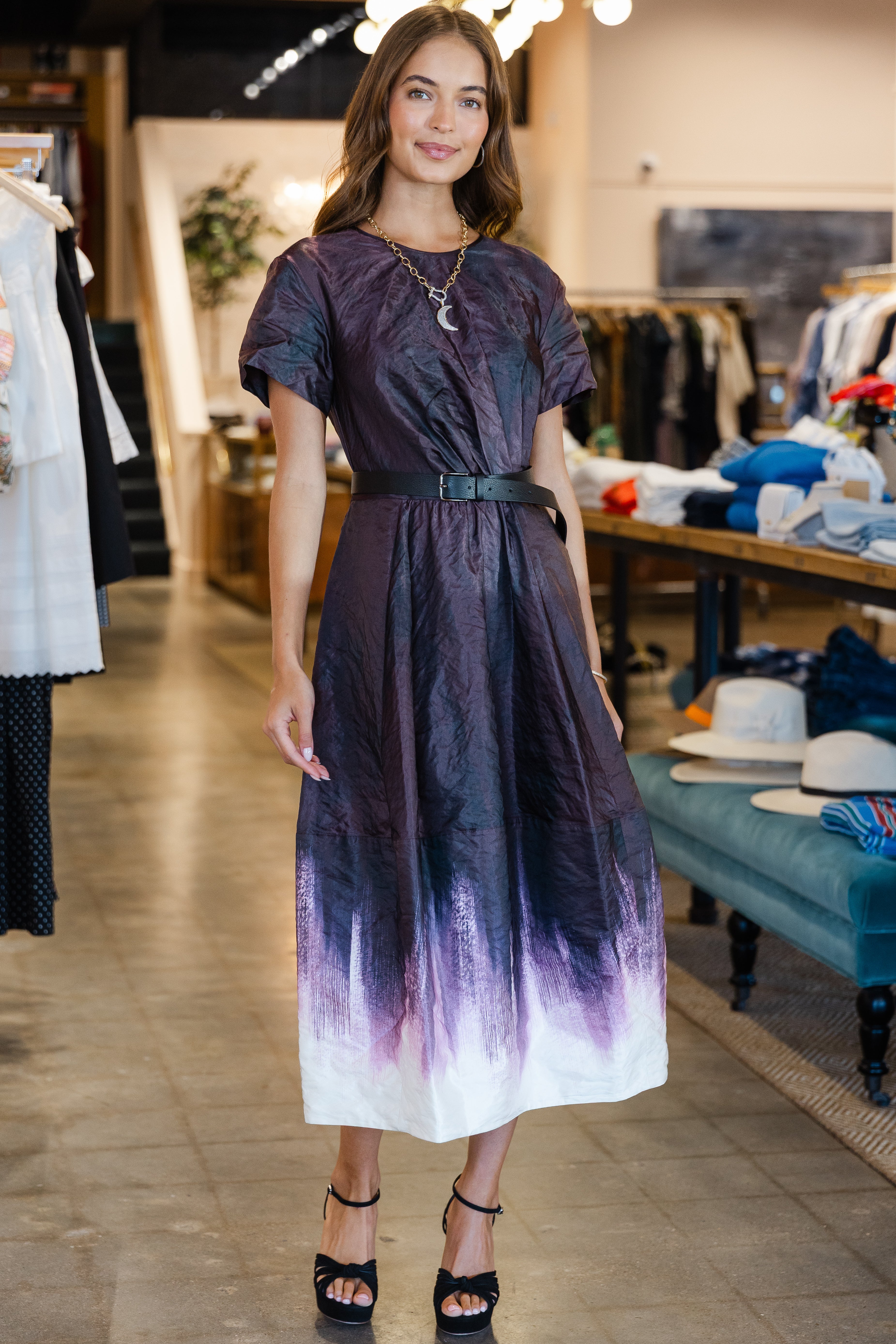 Tye Dye Printed Cotton Crinkled Dress