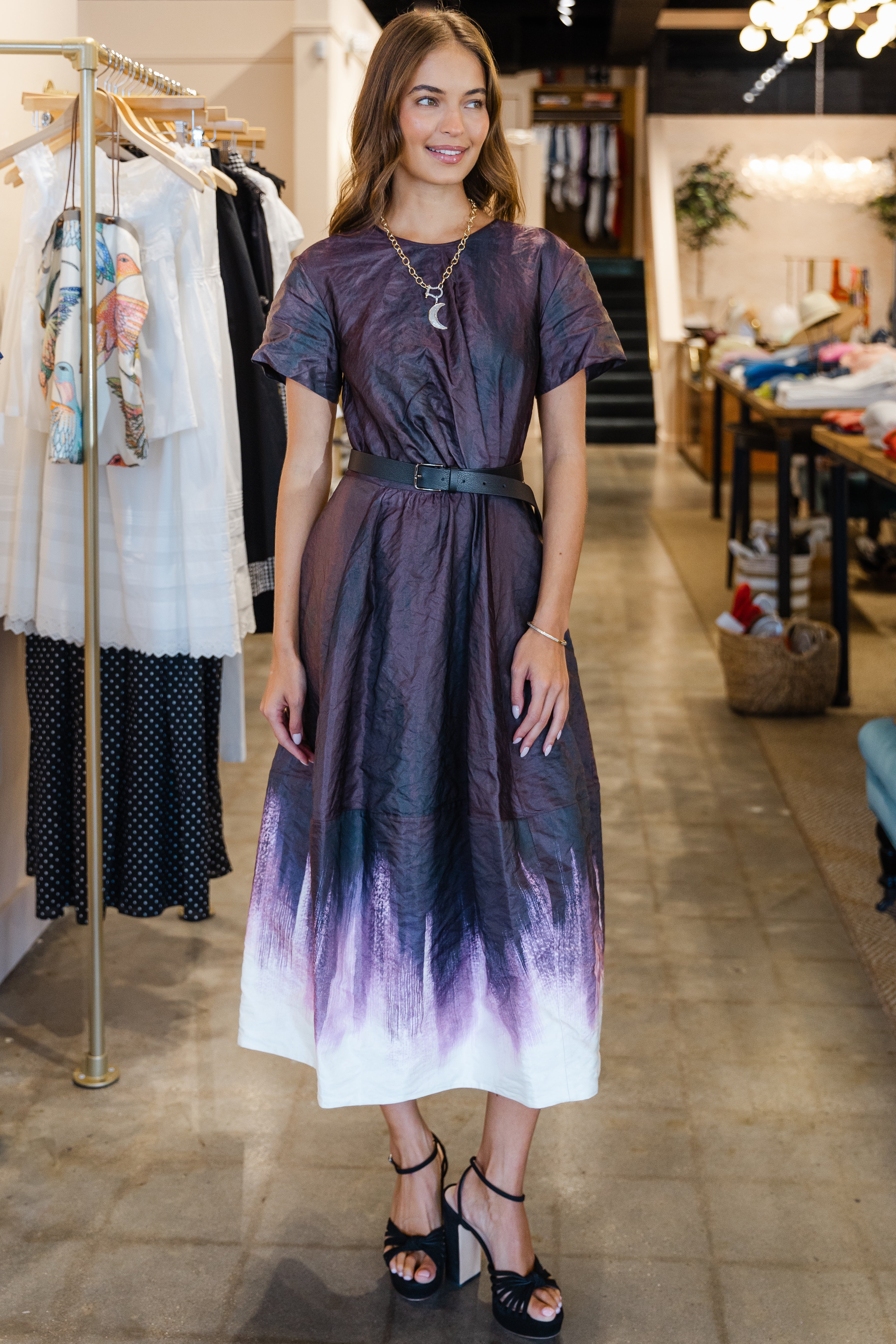 Tye Dye Printed Cotton Crinkled Dress