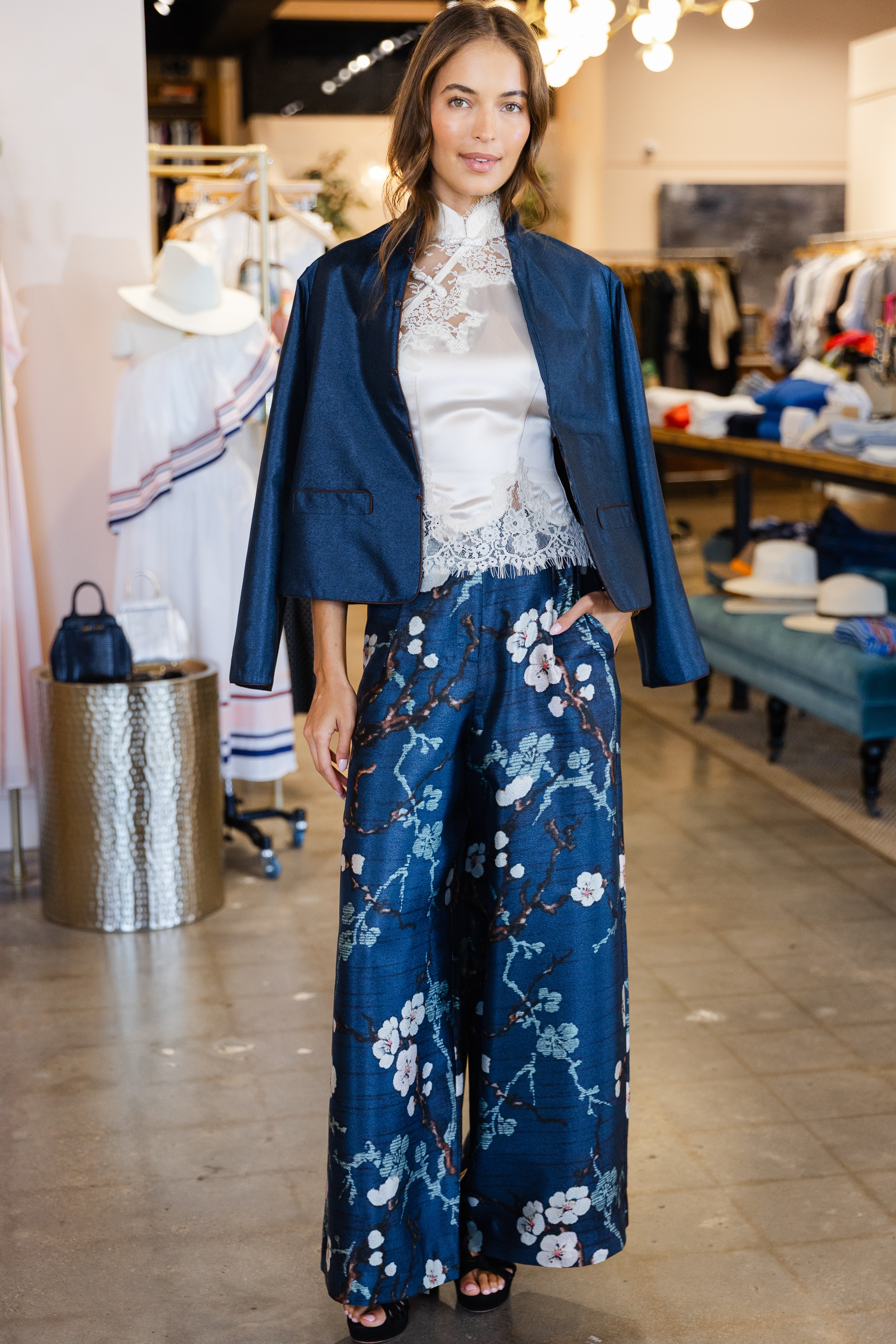 Reversible Print Jacket - Teal