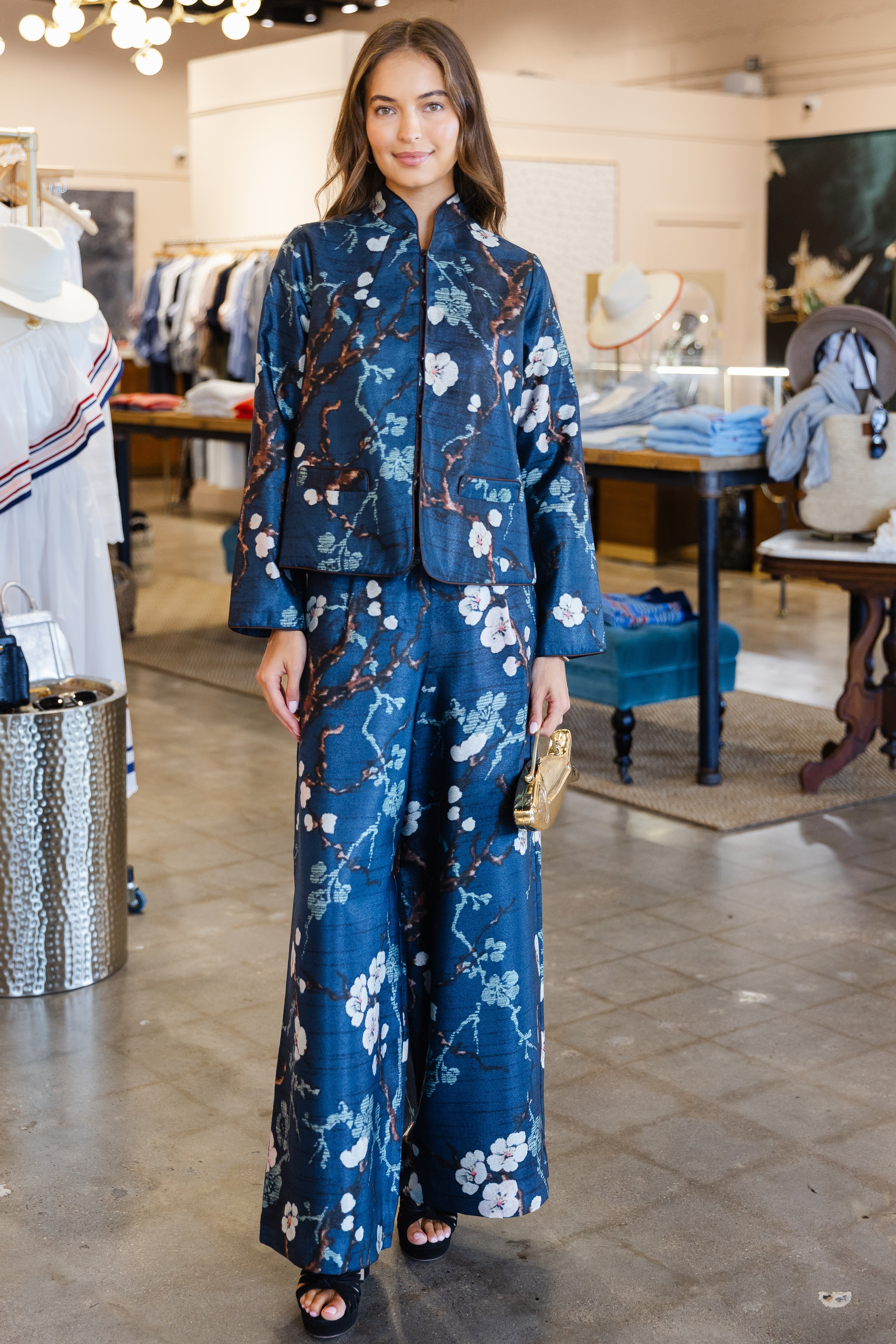 Reversible Print Jacket - Teal