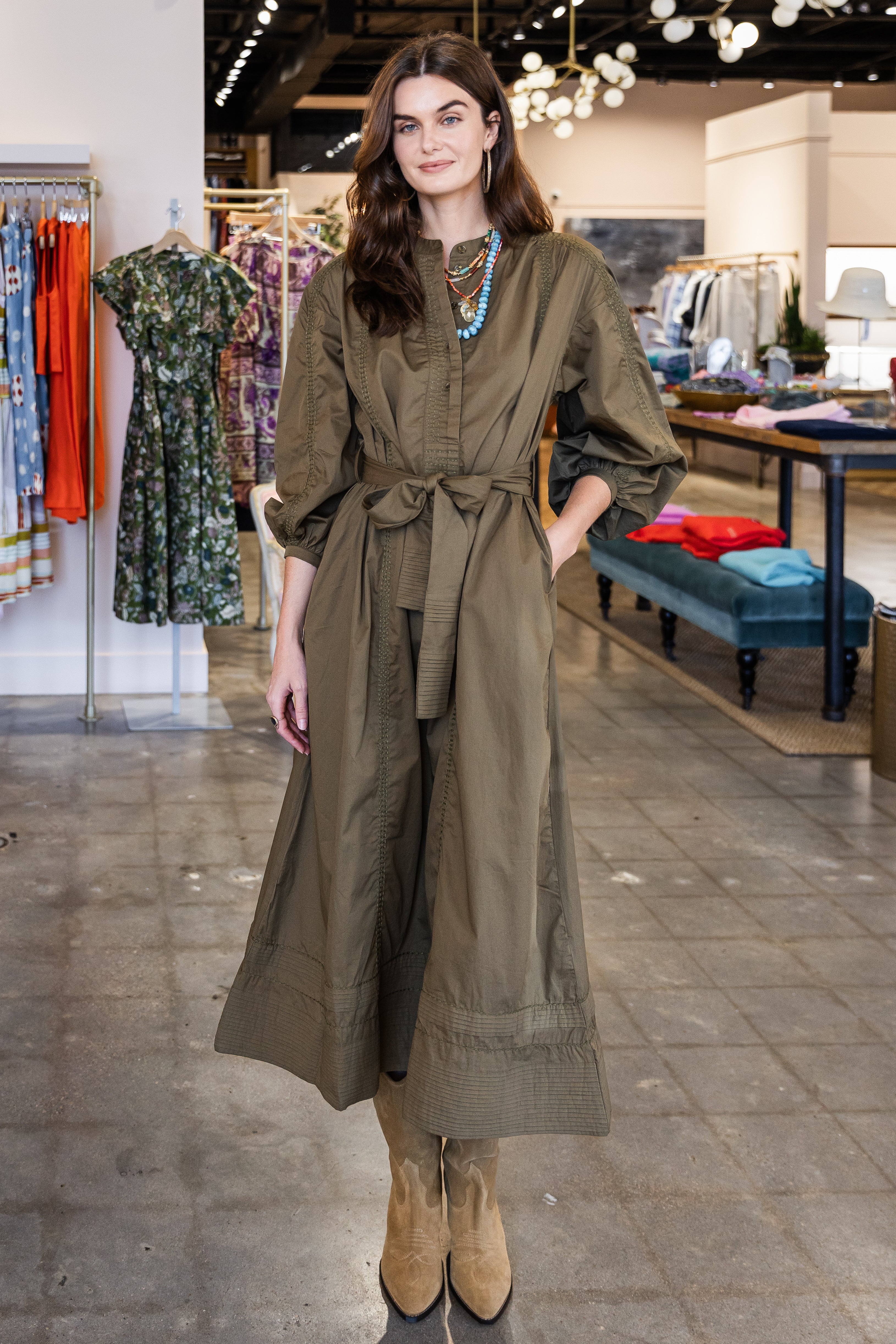 Hall Benny Midi Dress - Army