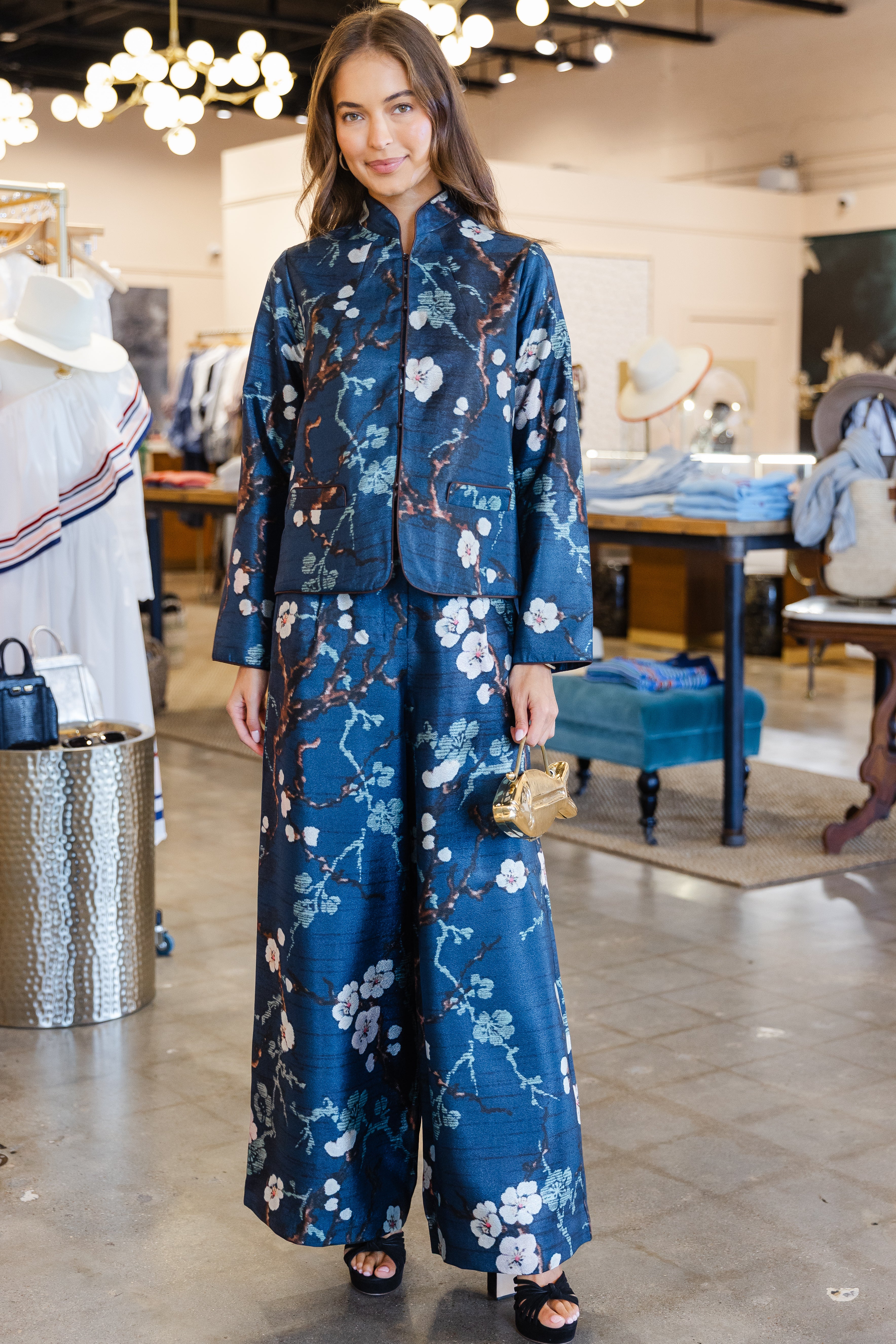 Reversible Print Jacket - Teal