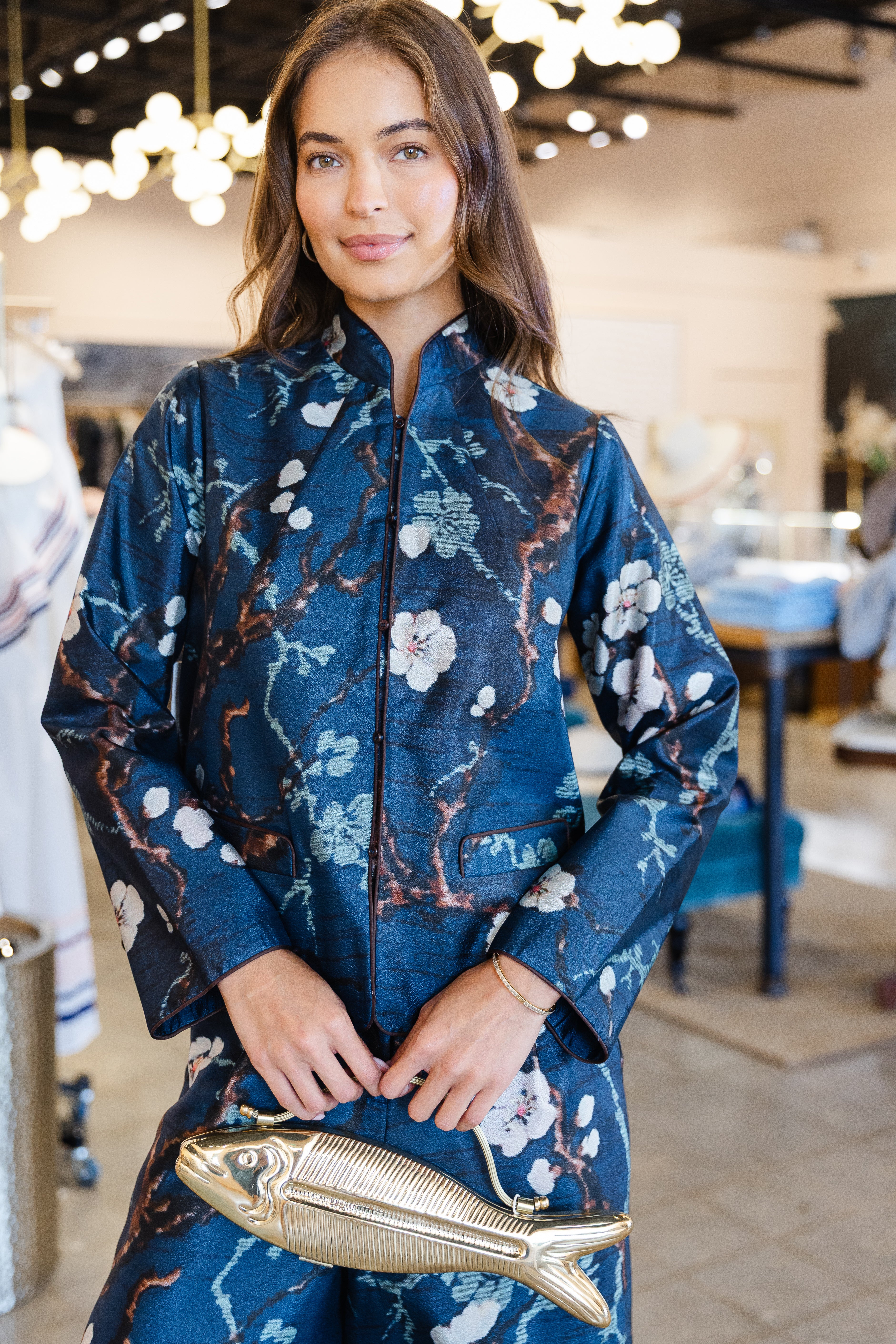 Reversible Print Jacket - Teal