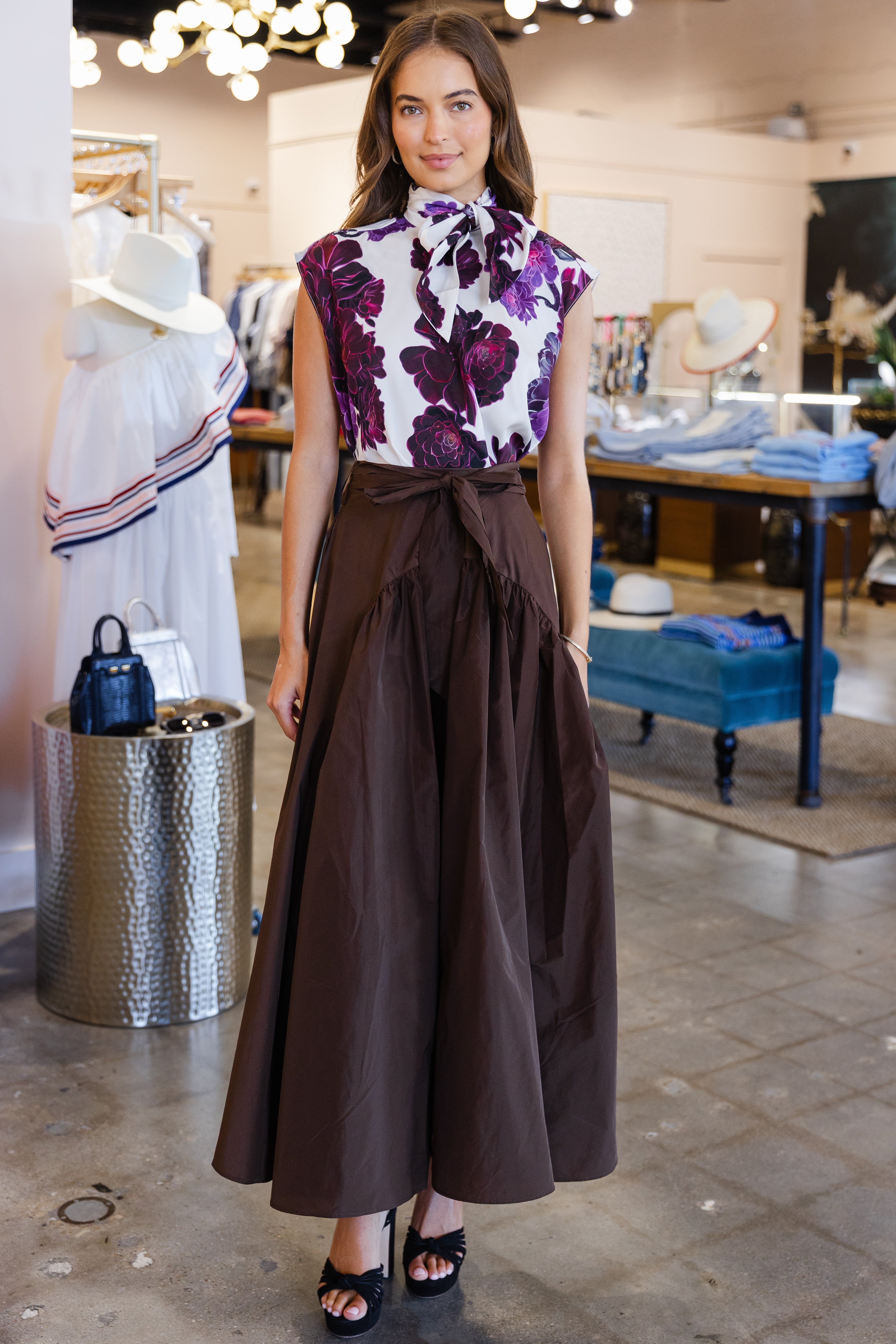 Taffeta Skirt- Truffle
