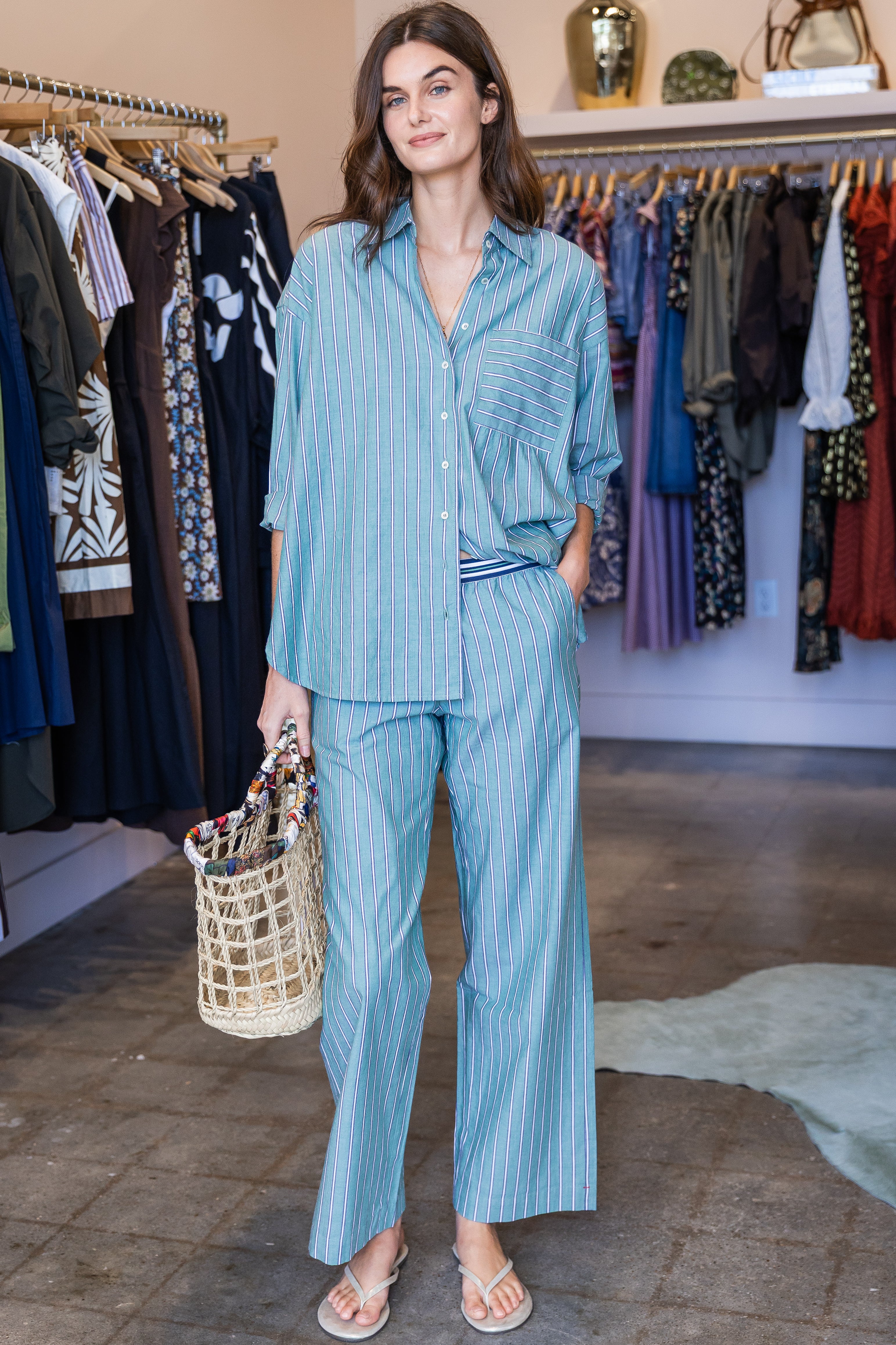 Alto Pant - Cilantro Stripe