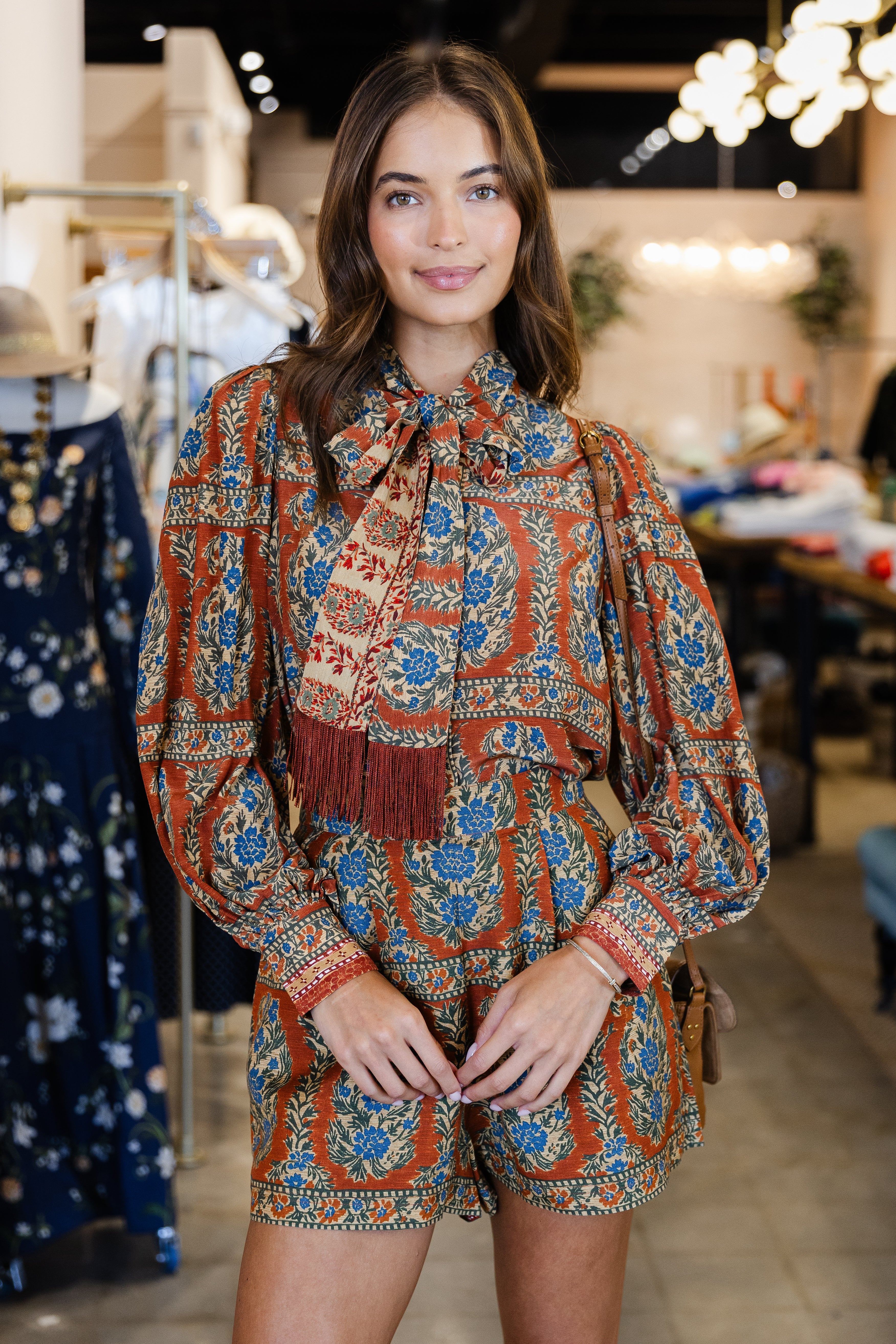 Karis Blouse - Amber Glen Brown
