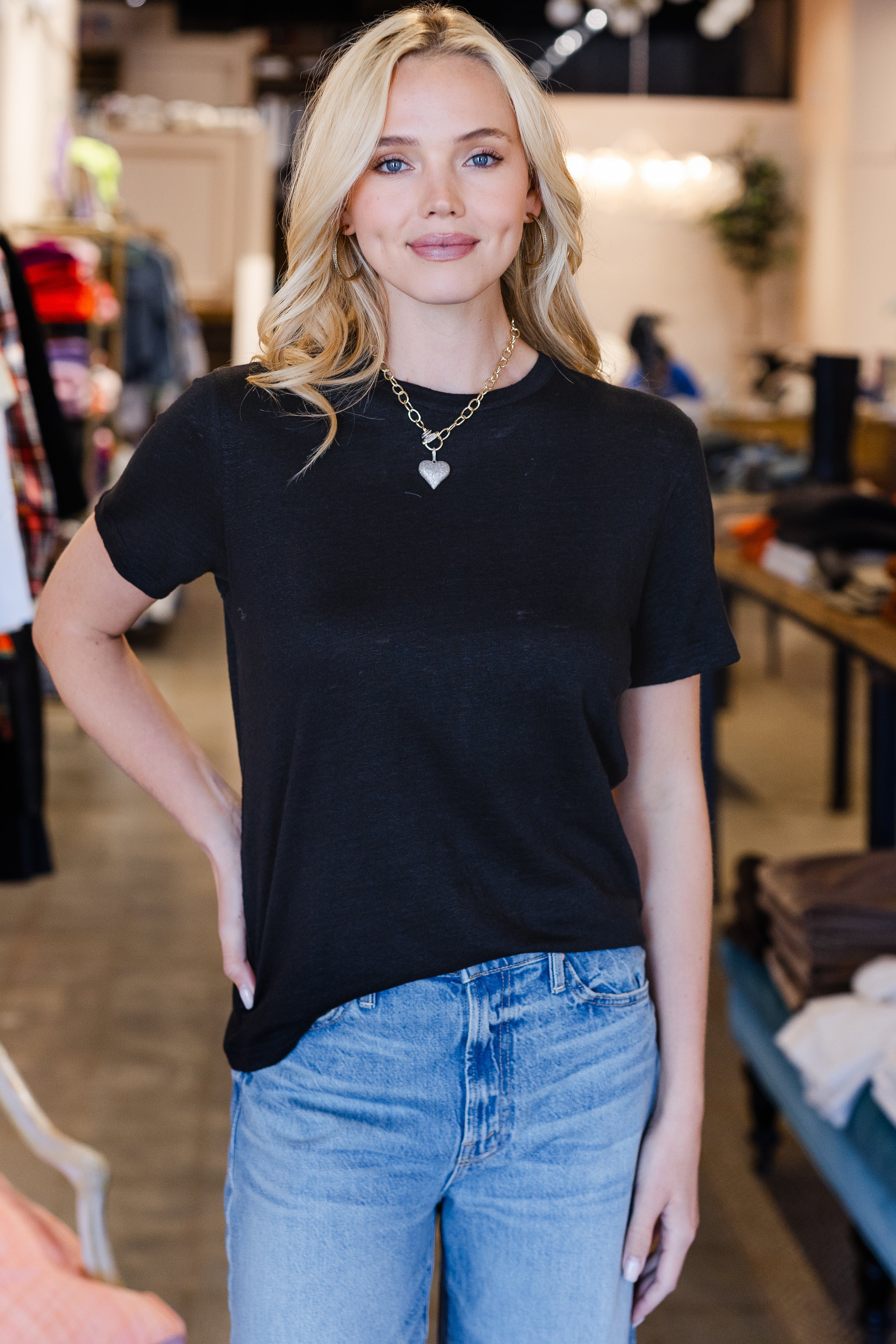 The Linen Perfect Tee - Black