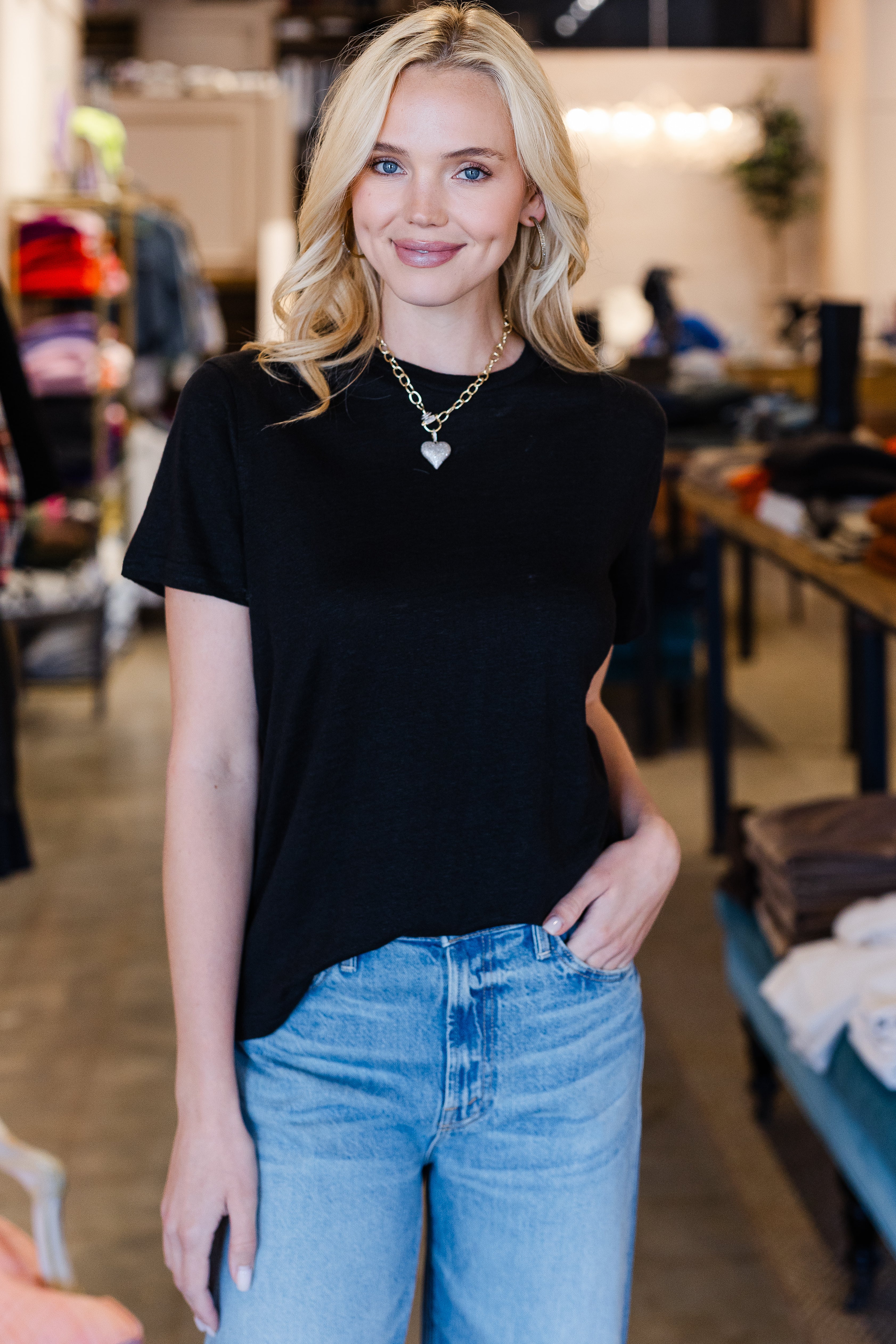 The Linen Perfect Tee - Black