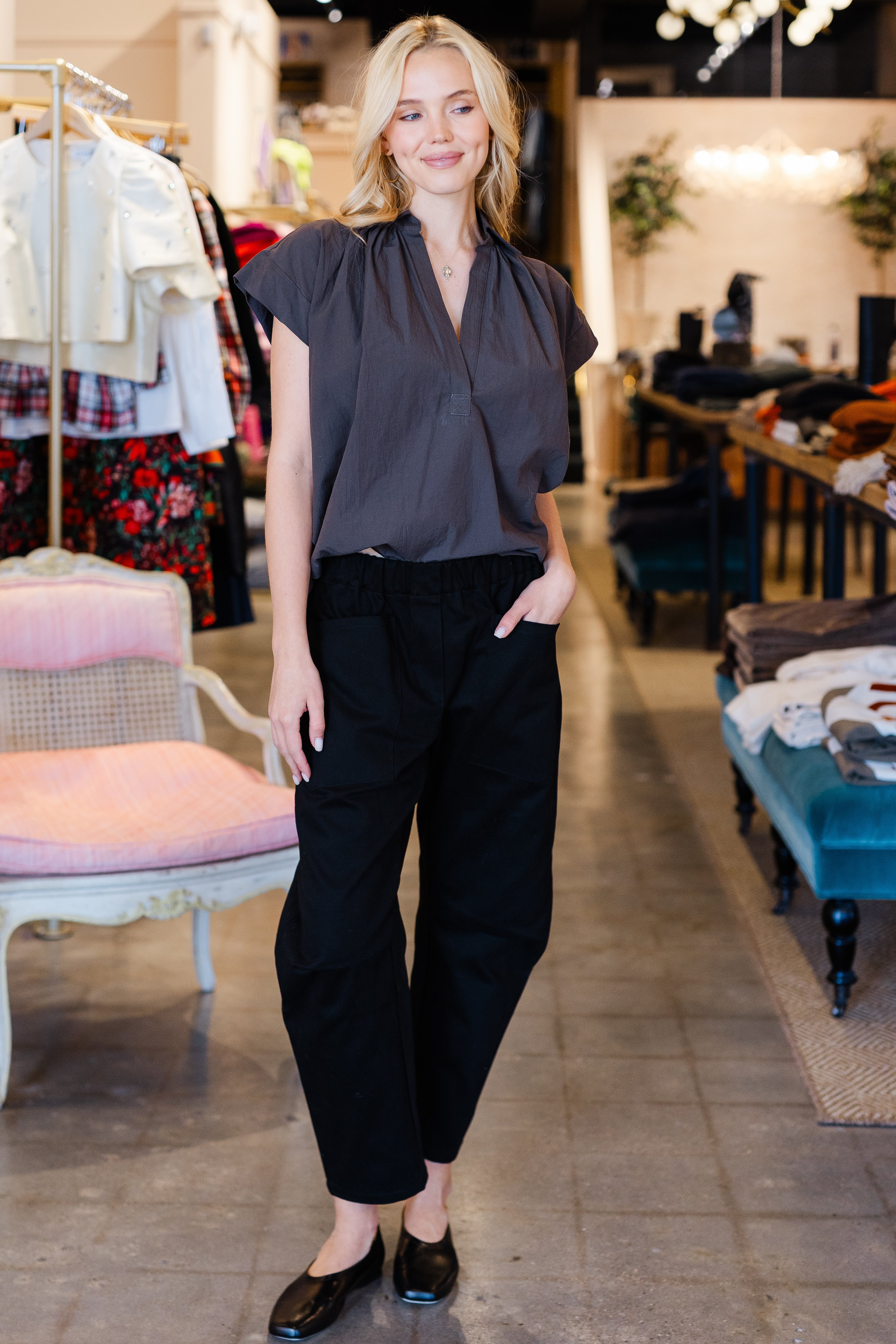 Trinity Top in Brushed Cotton -Chocolate