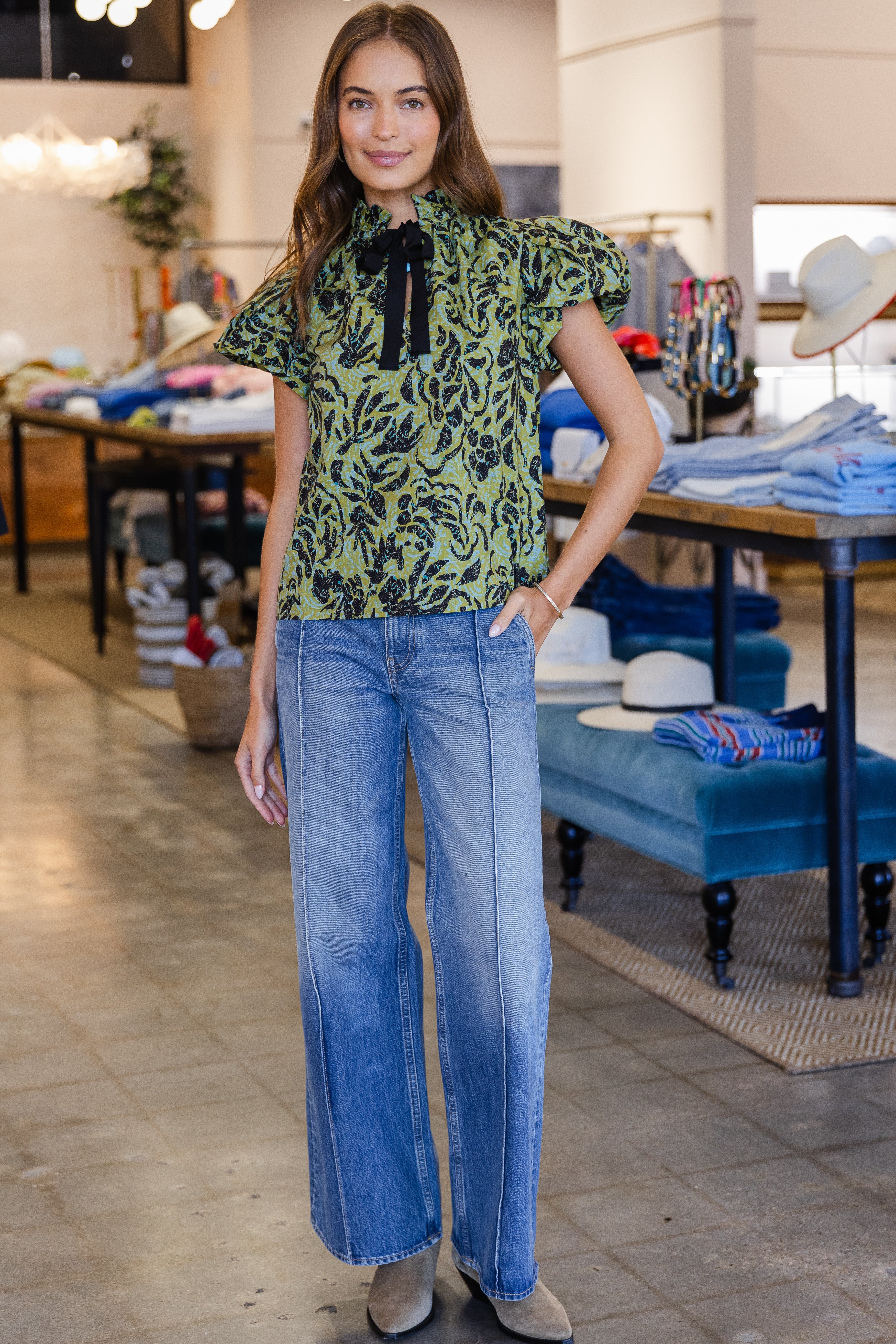 Estela SS Cotton Top - Chartreuse