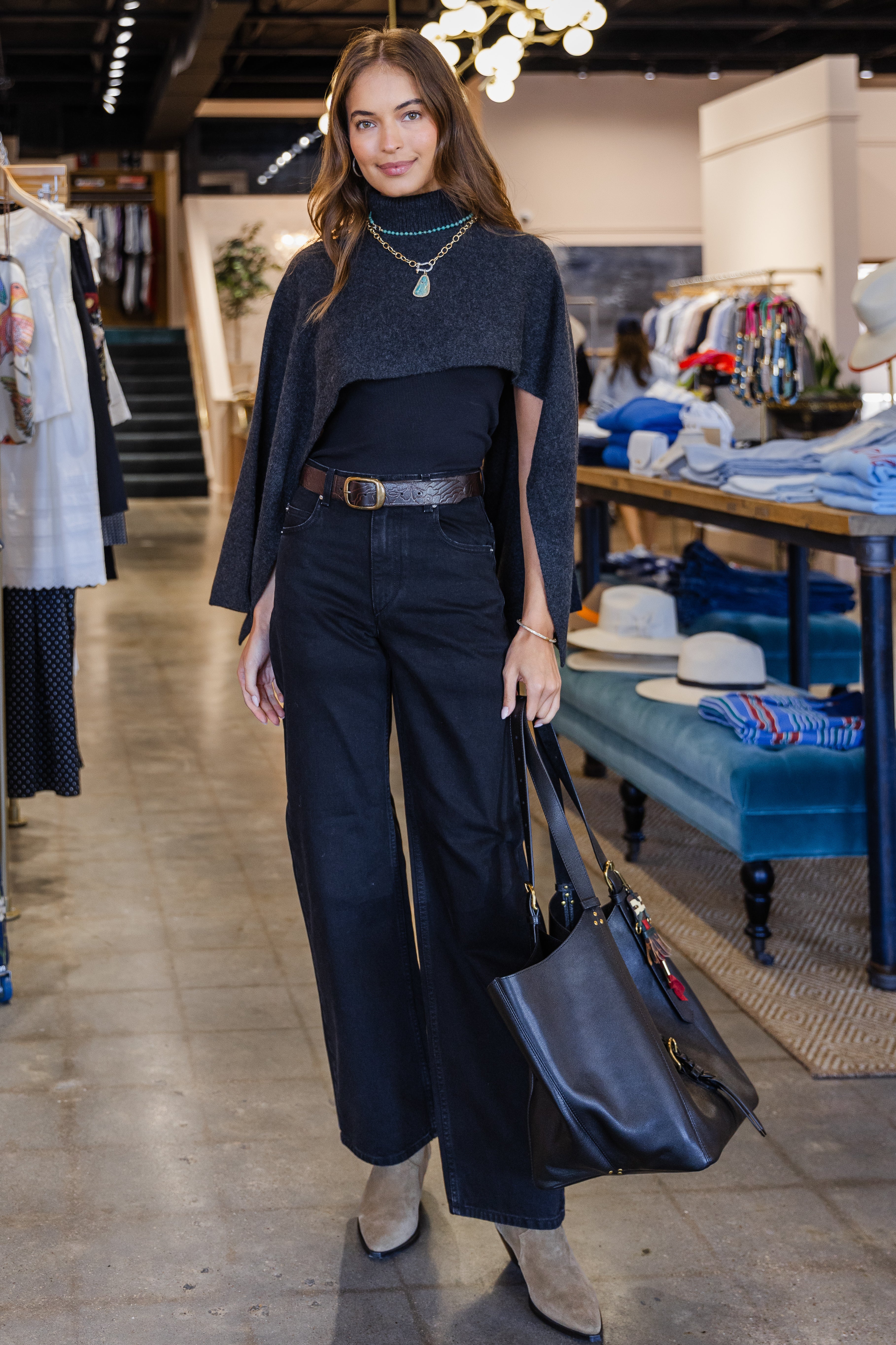 Marina Poncho - Dark Grey