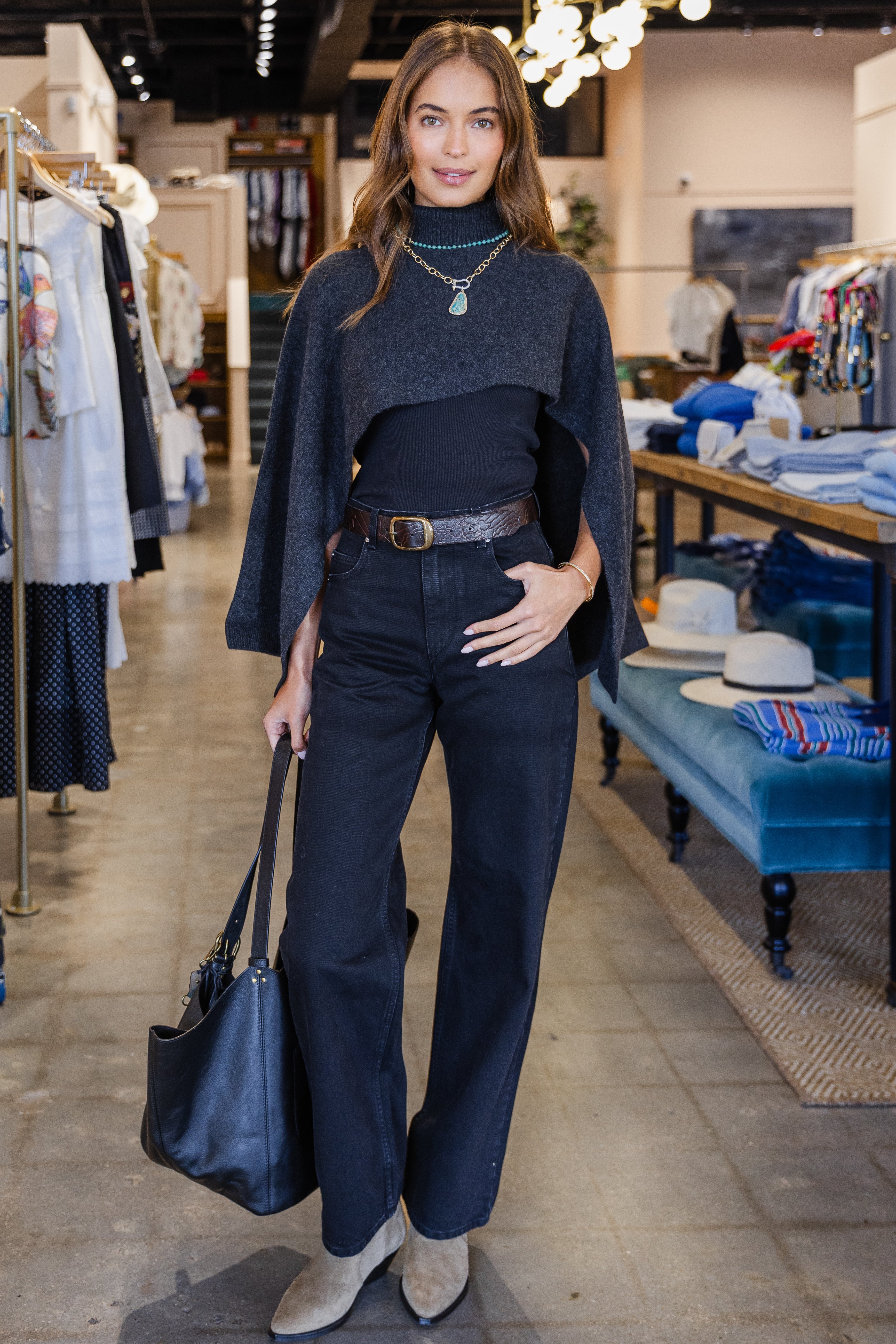 Marina Poncho - Dark Grey