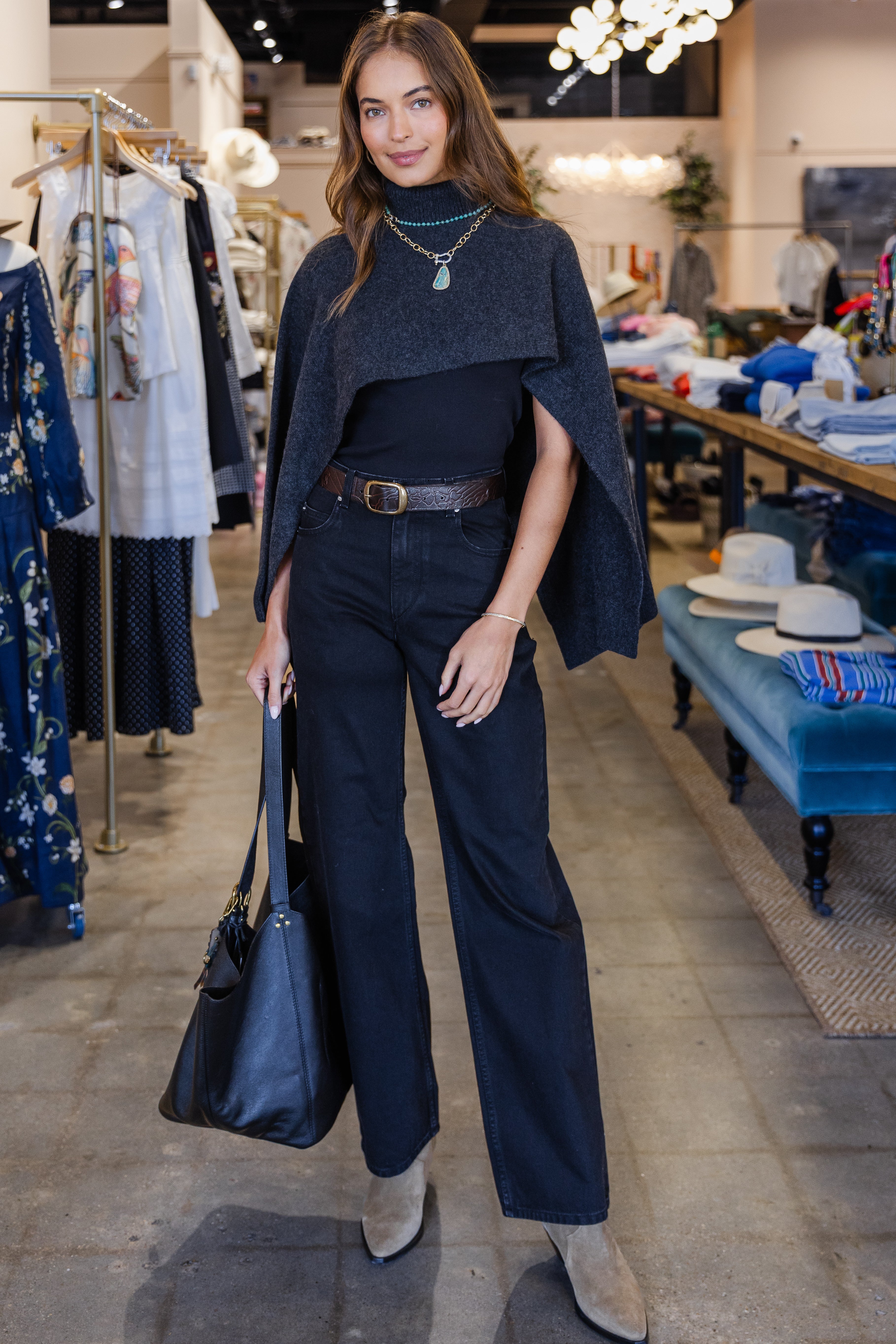 Marina Poncho - Dark Grey