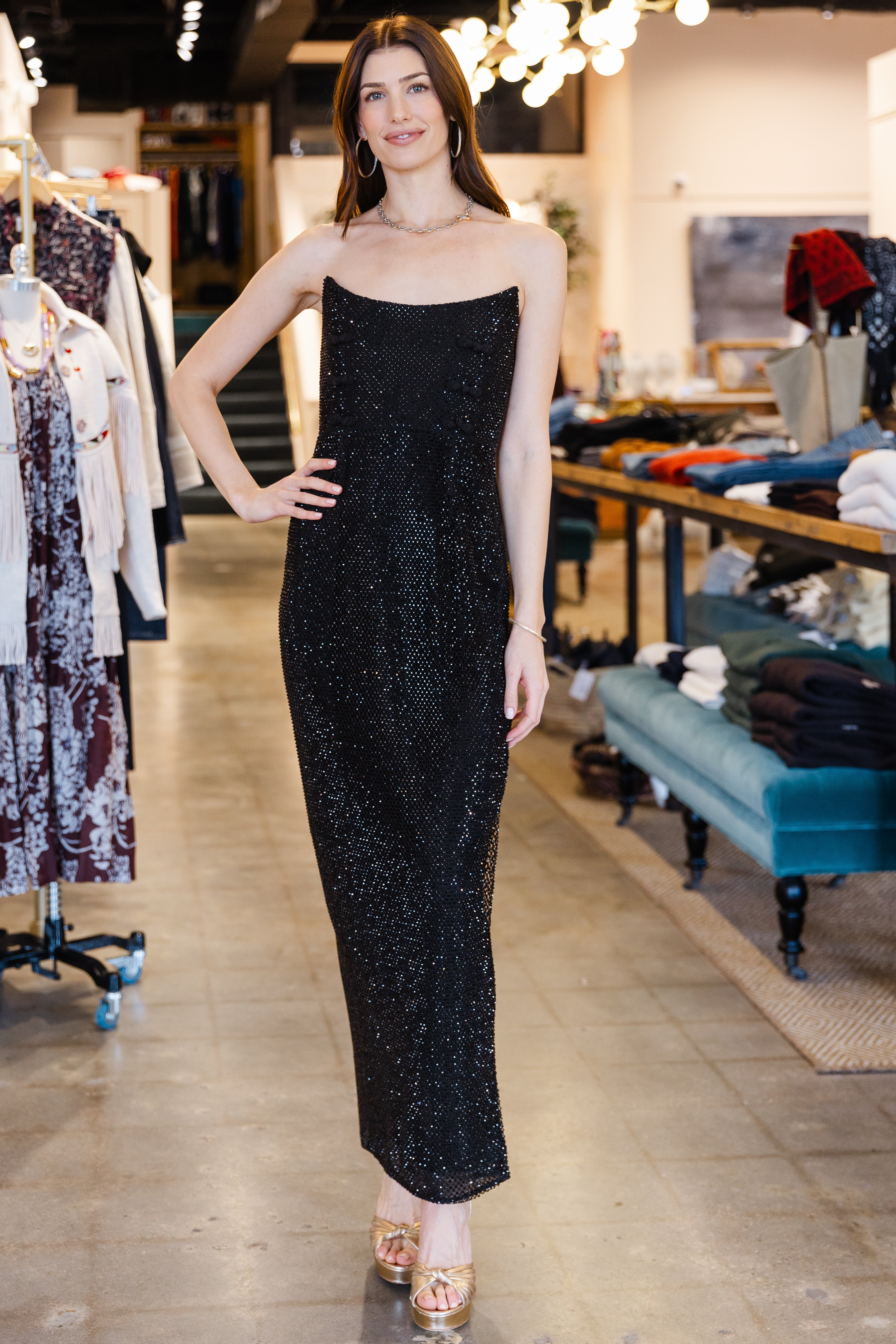 Vesper Crystal Gown - Black