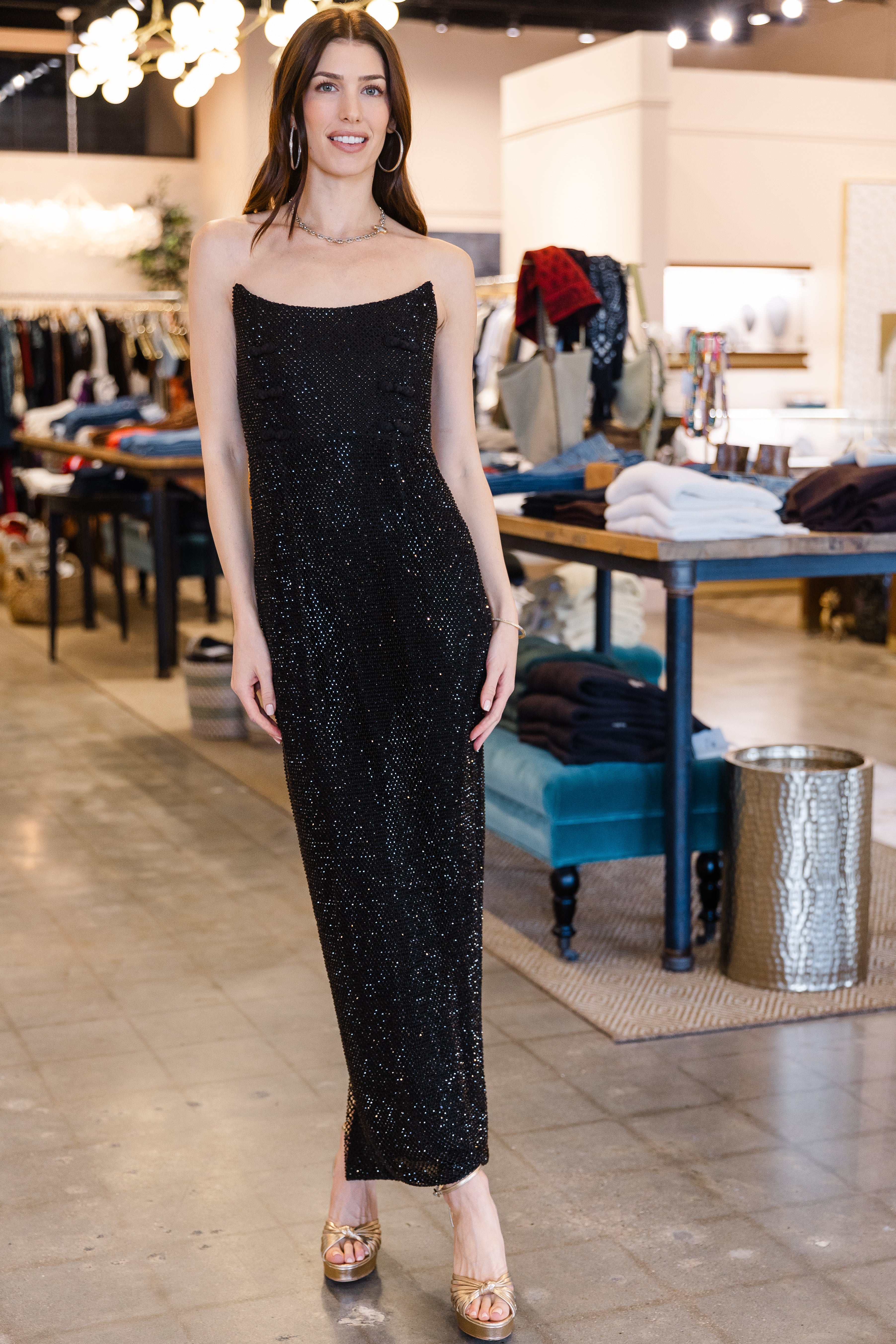 Vesper Crystal Gown - Black