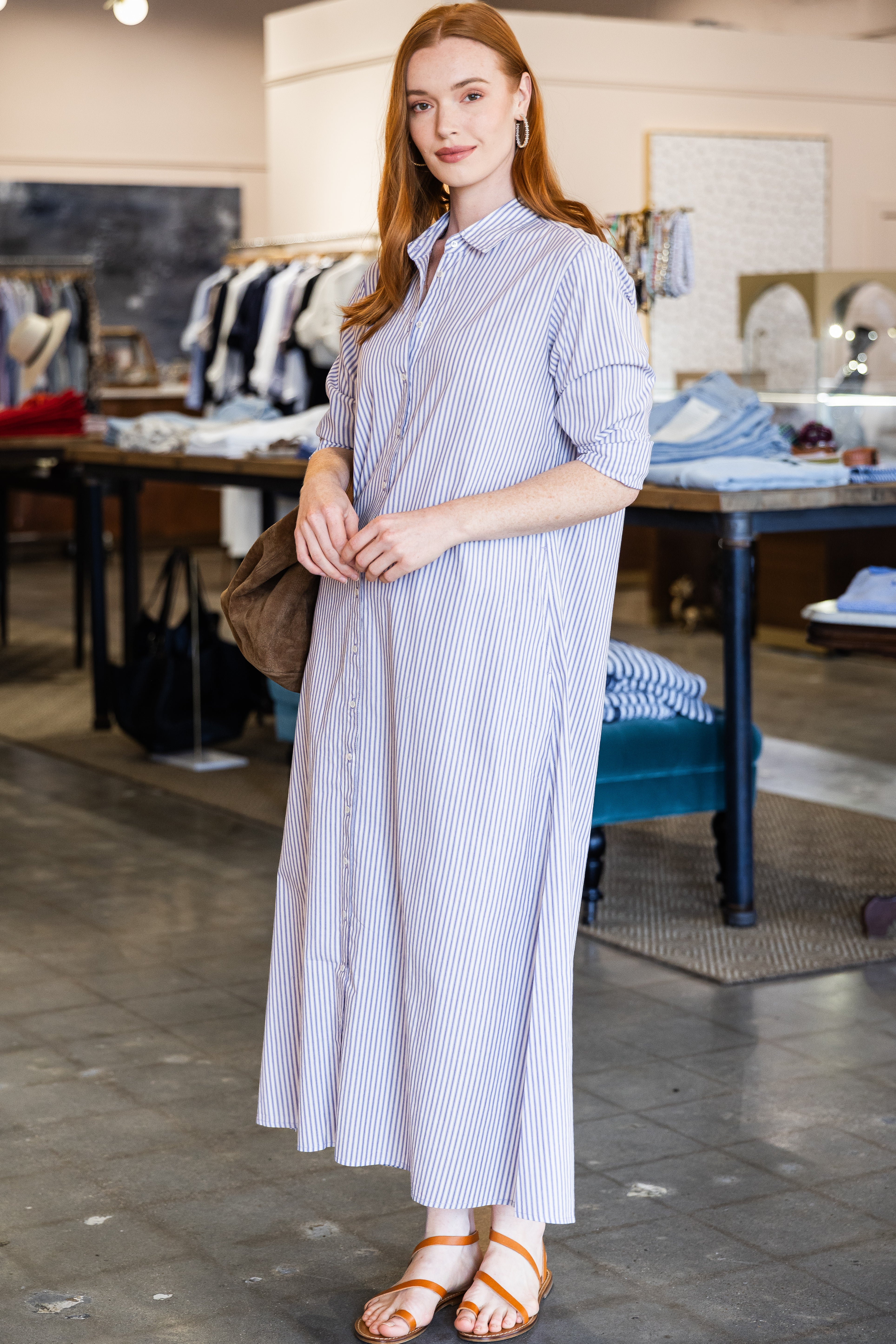 Boden Dress - Blue Aggie