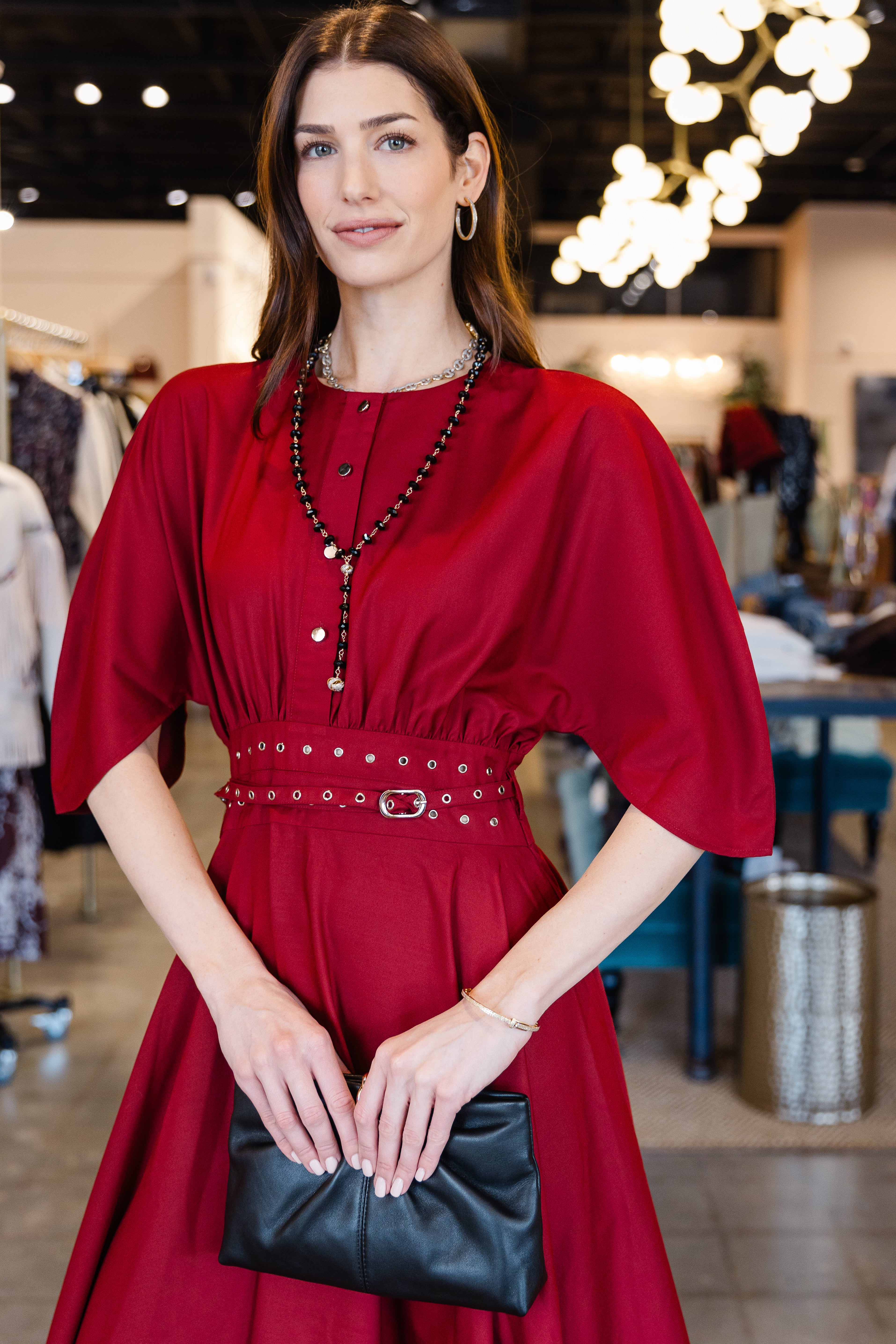 Wrapfall Dress - Maroon