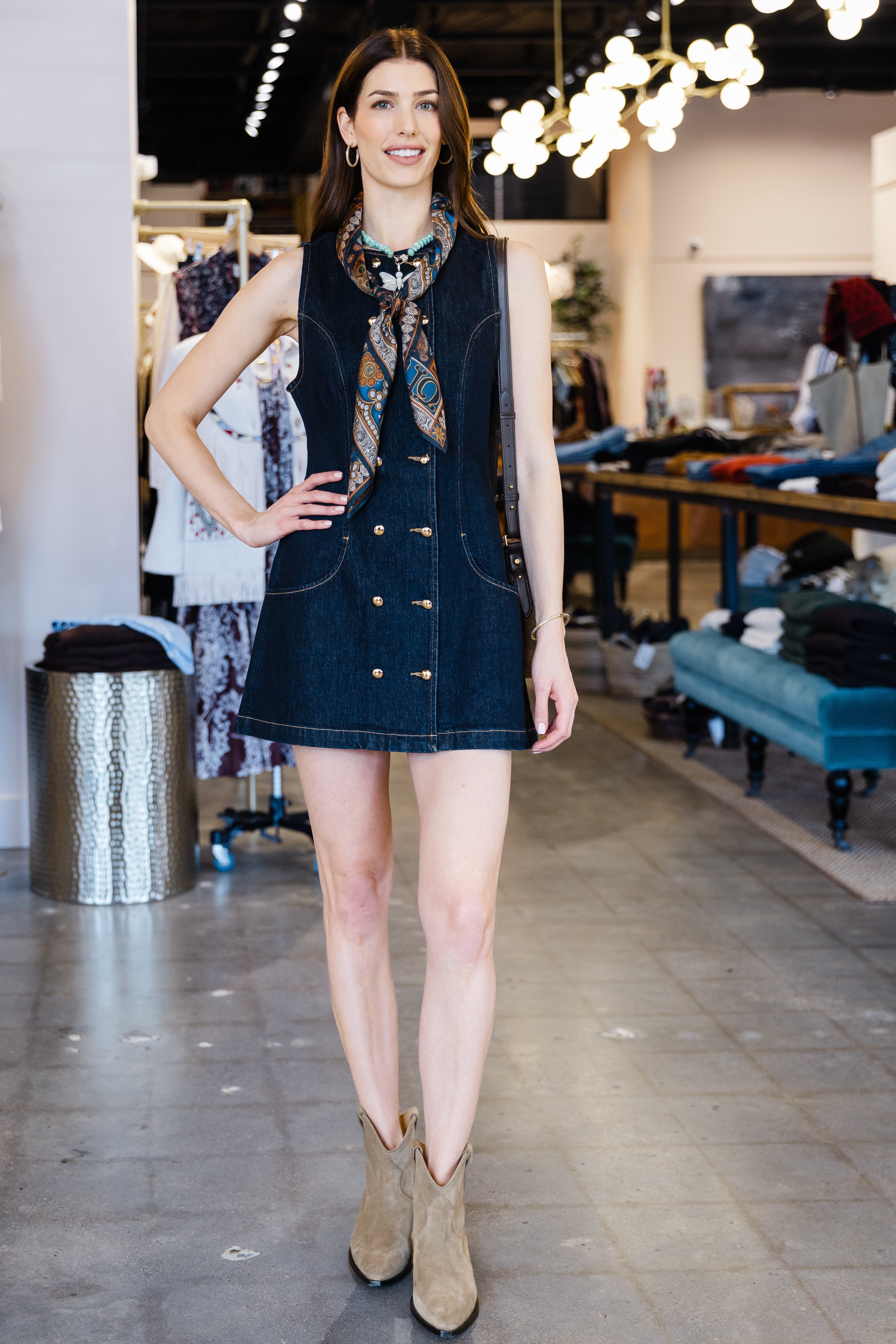 Hanna Denim Dress - Indigo Blue