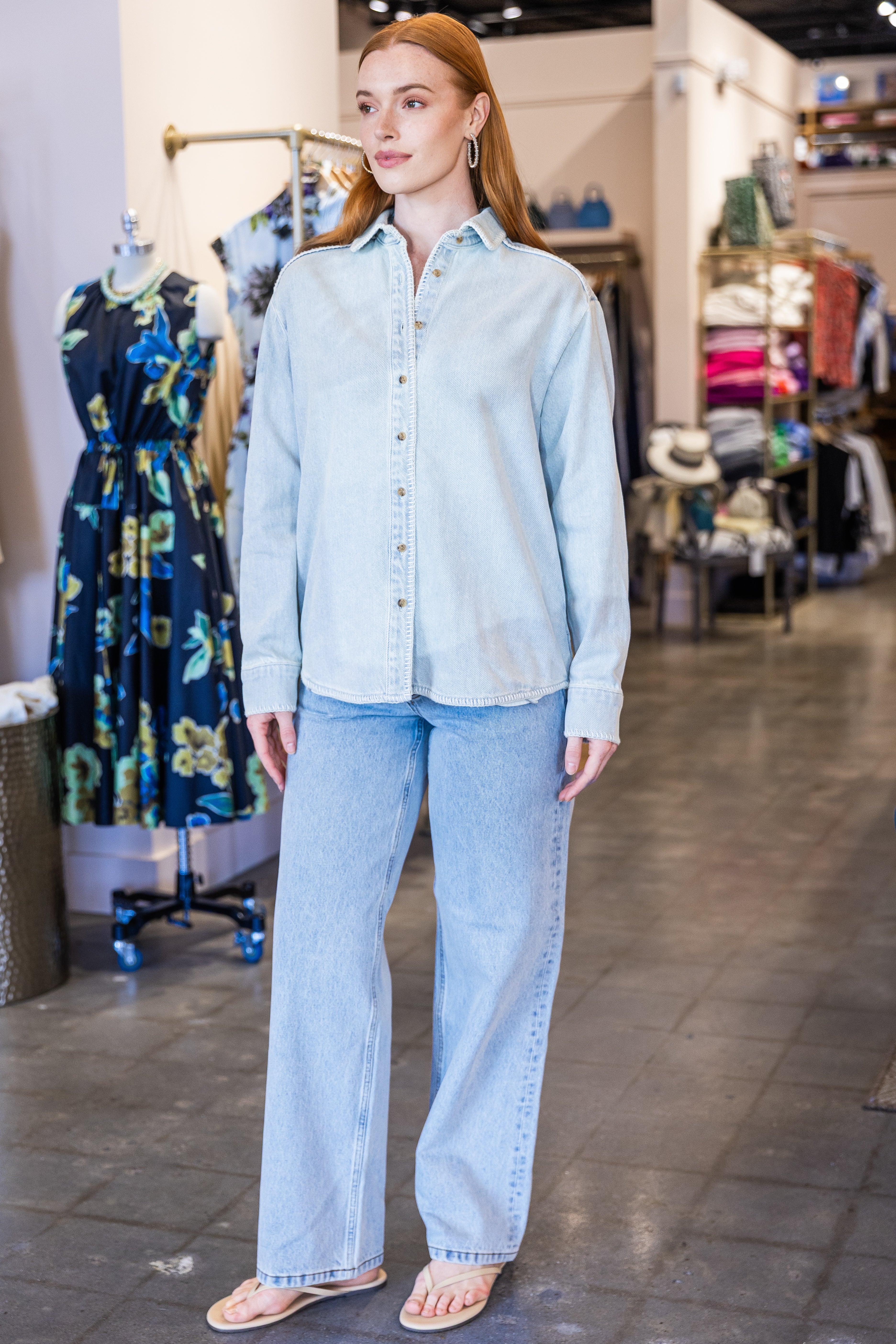 Western Shirt In Cloud Vintage Blue - Cloud Vintage Blue