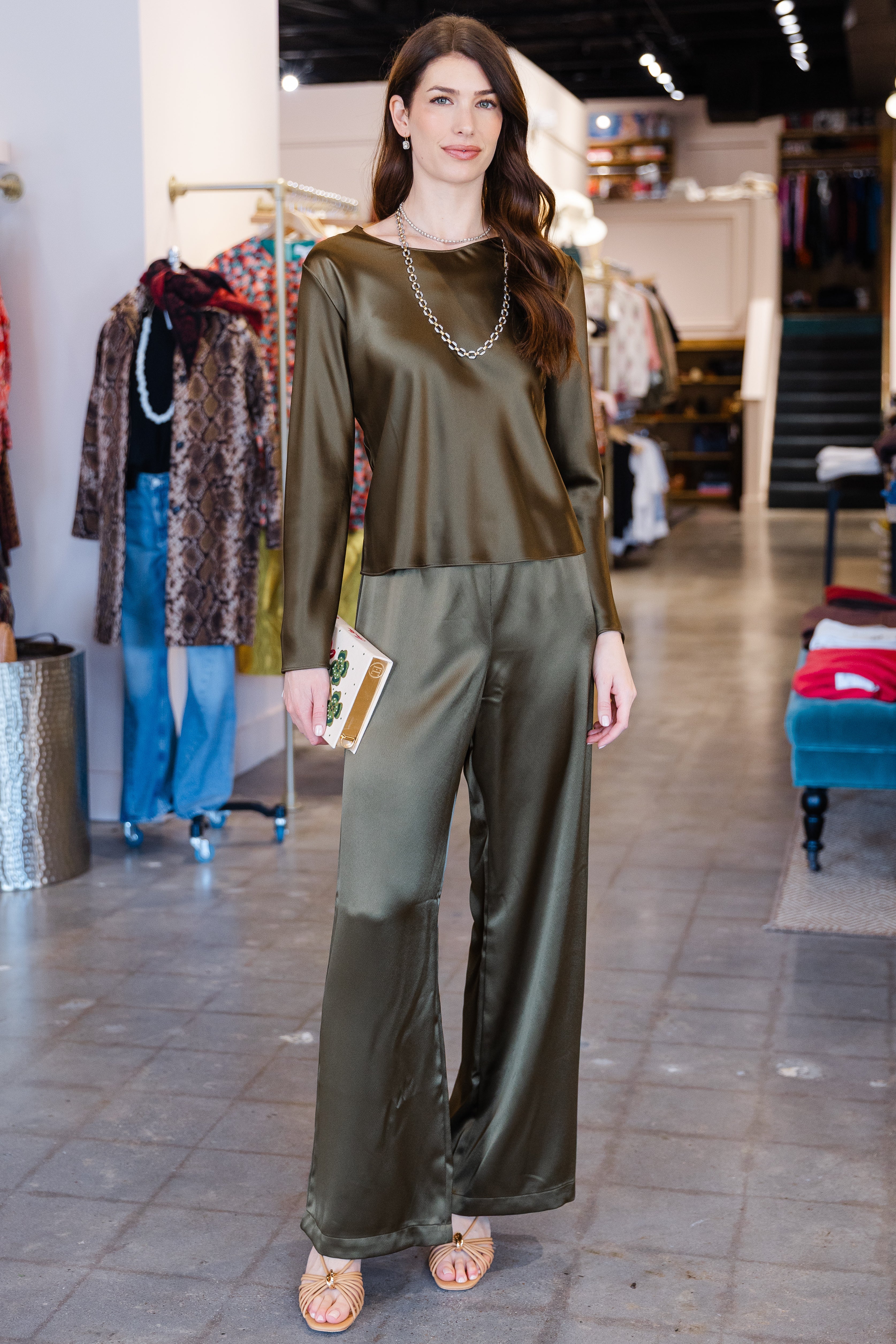 Barb Long Sleeve Crew - Olive
