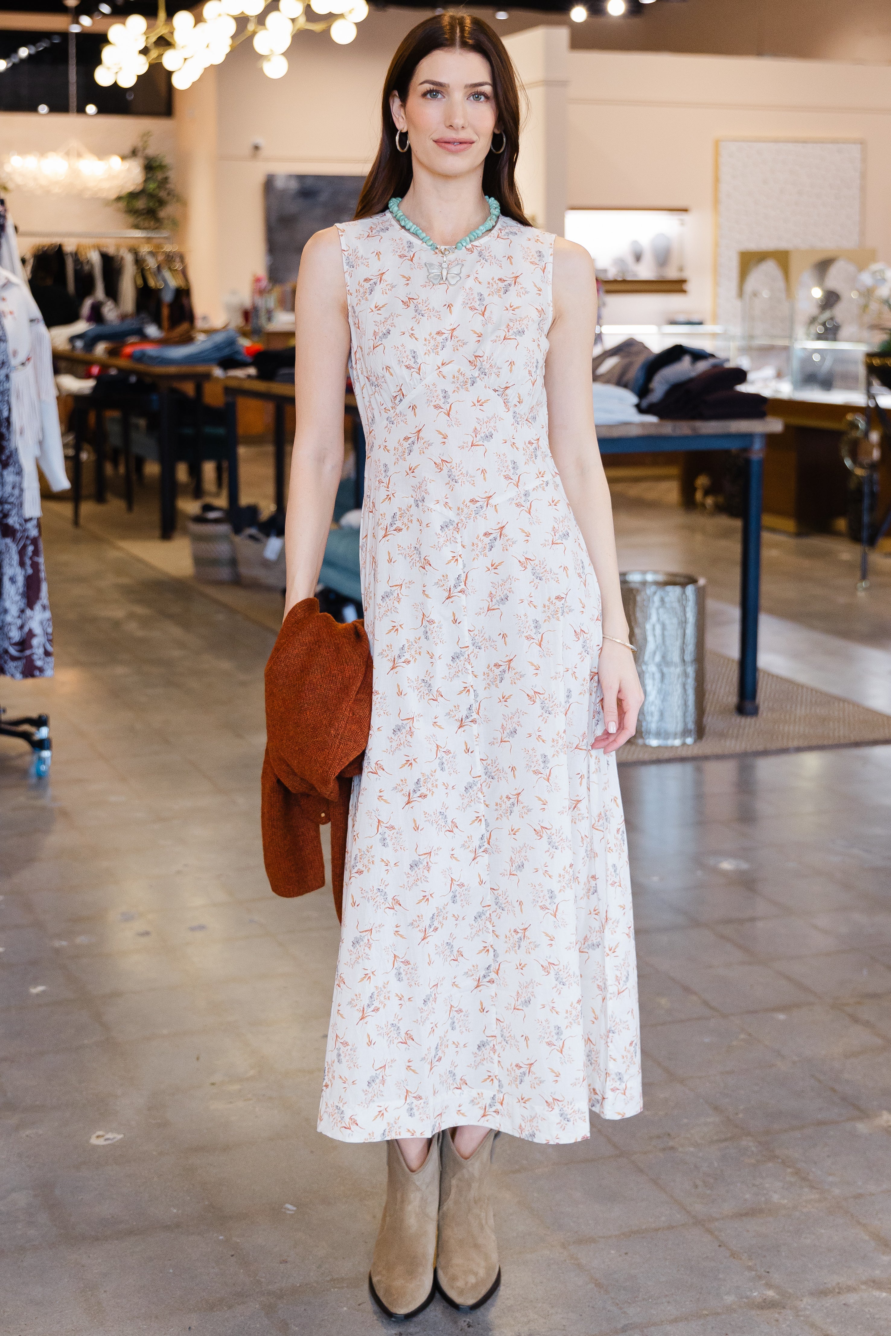 Riona Dress - Creme Windswept Meadow