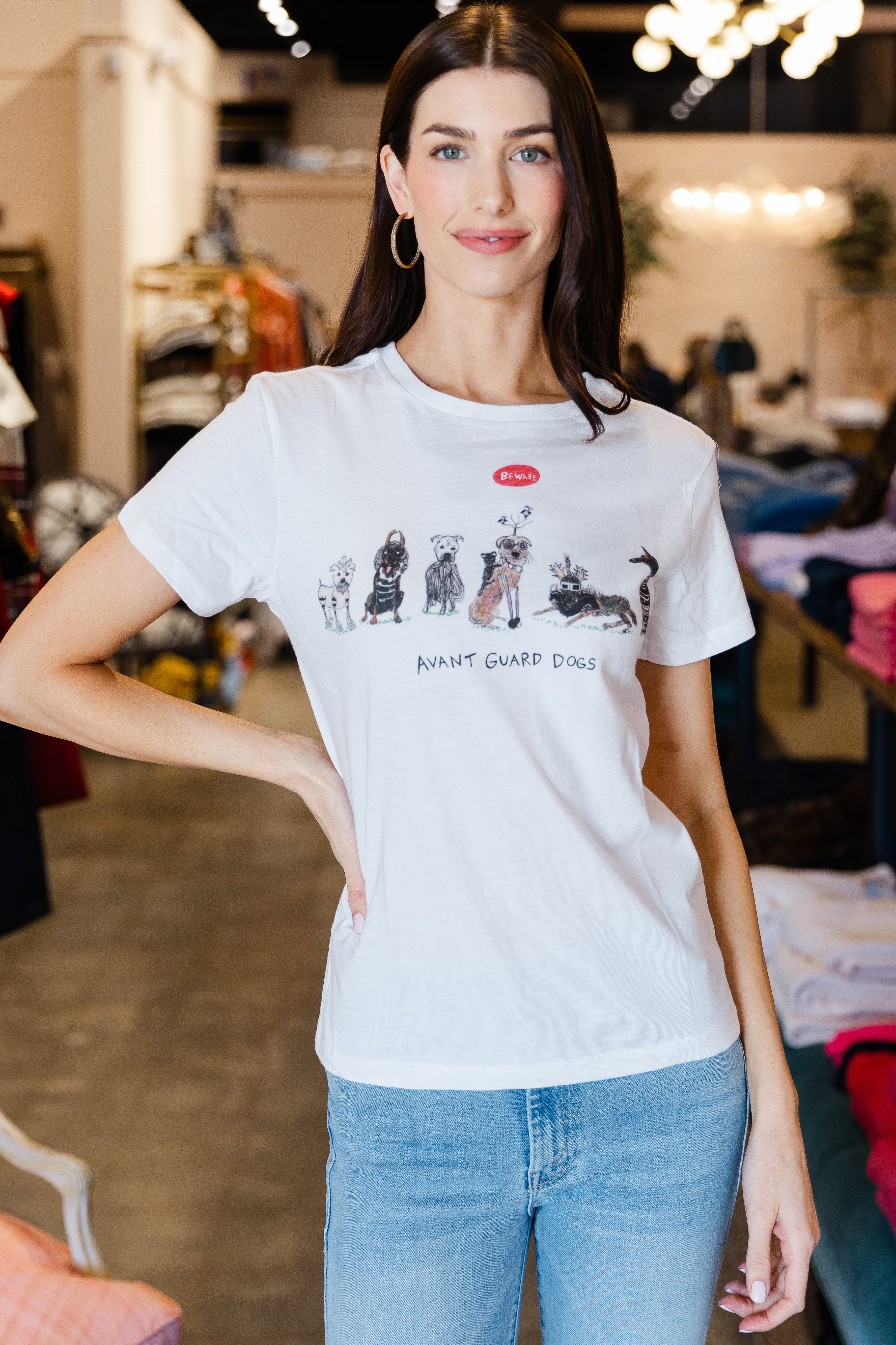 Avant Guard Dogs Womens T-shirt - white