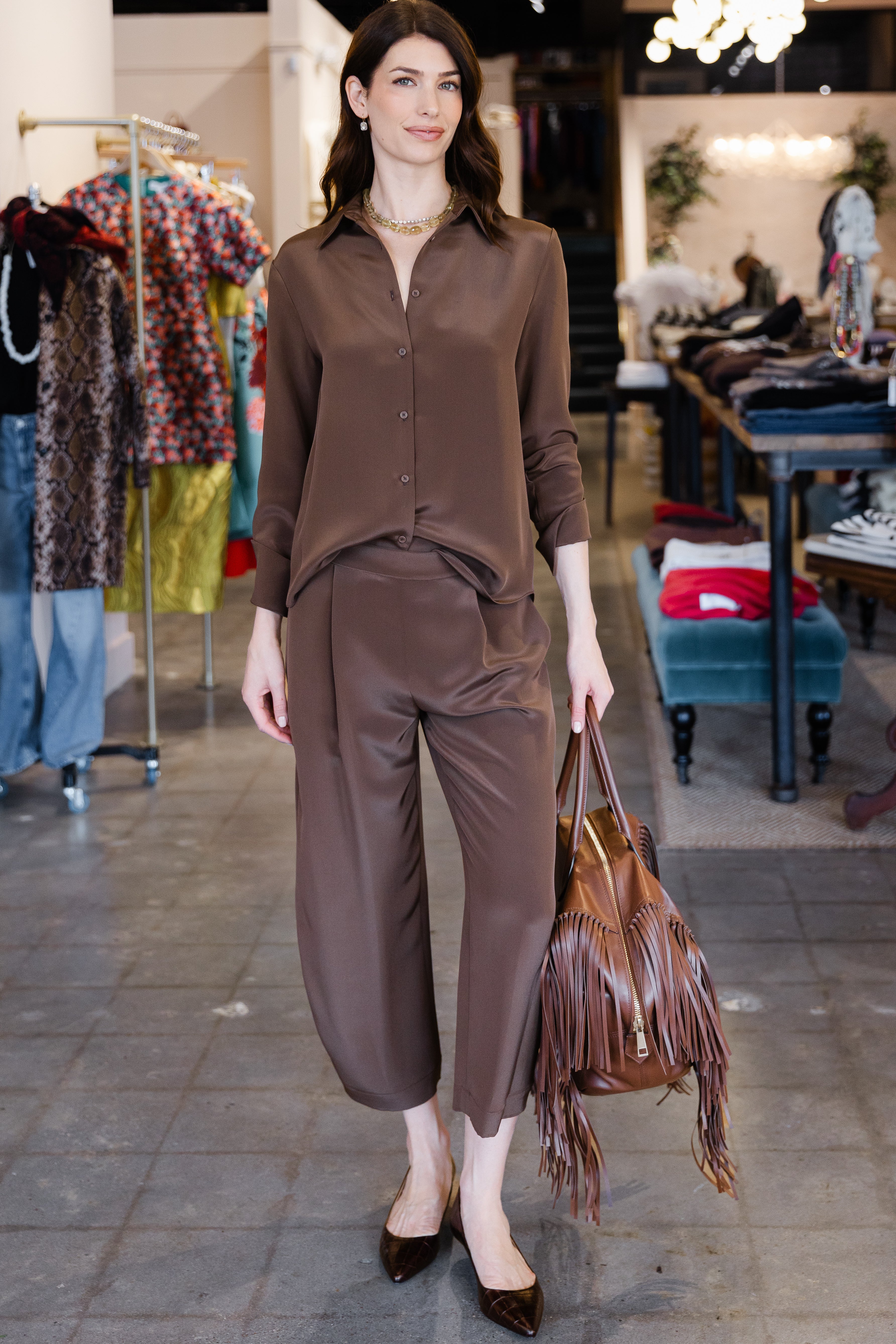 Ramona Classic Button Down - Swiss Brown