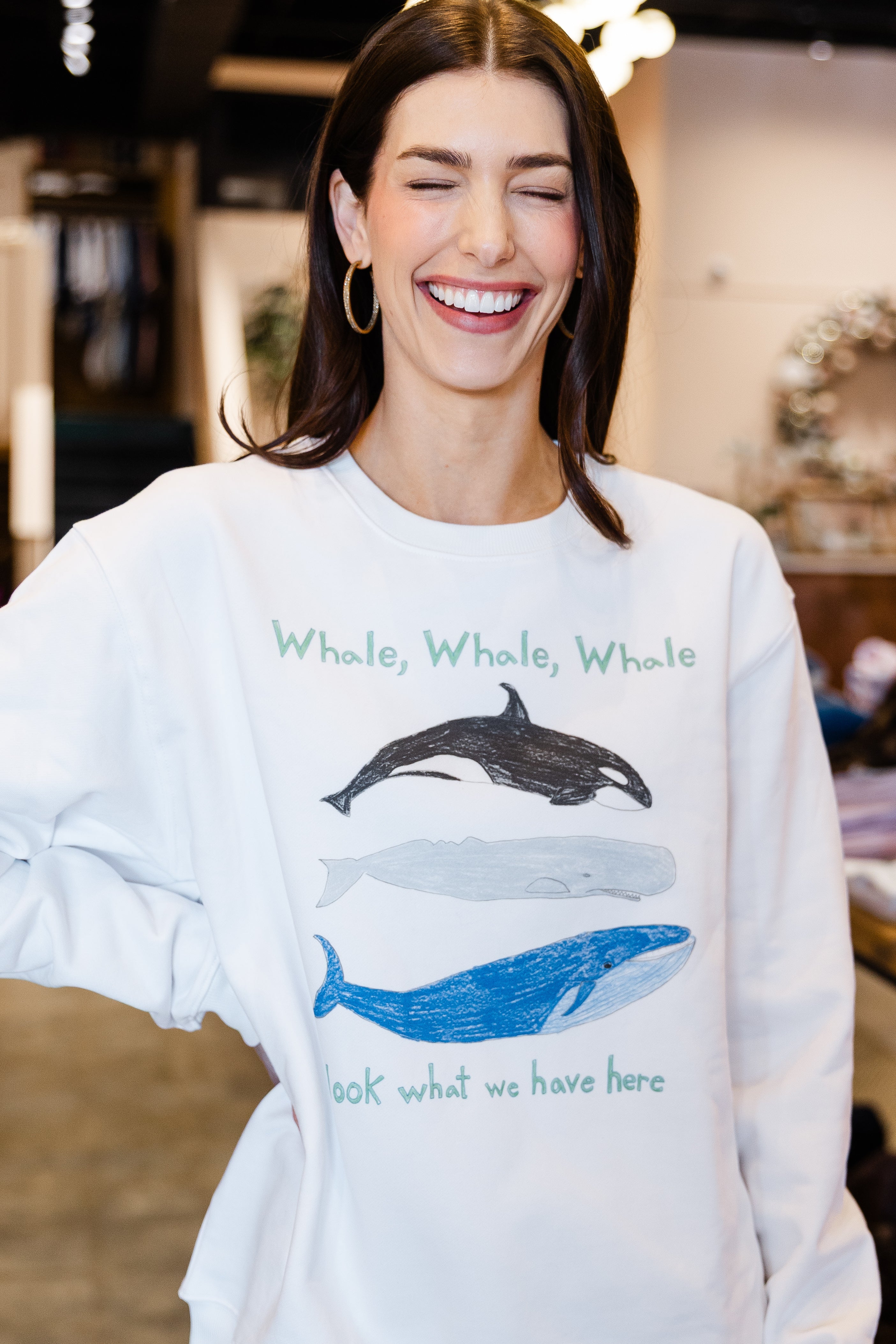 Whale Whale Whale Mens Crewneck Sweatshirt - White