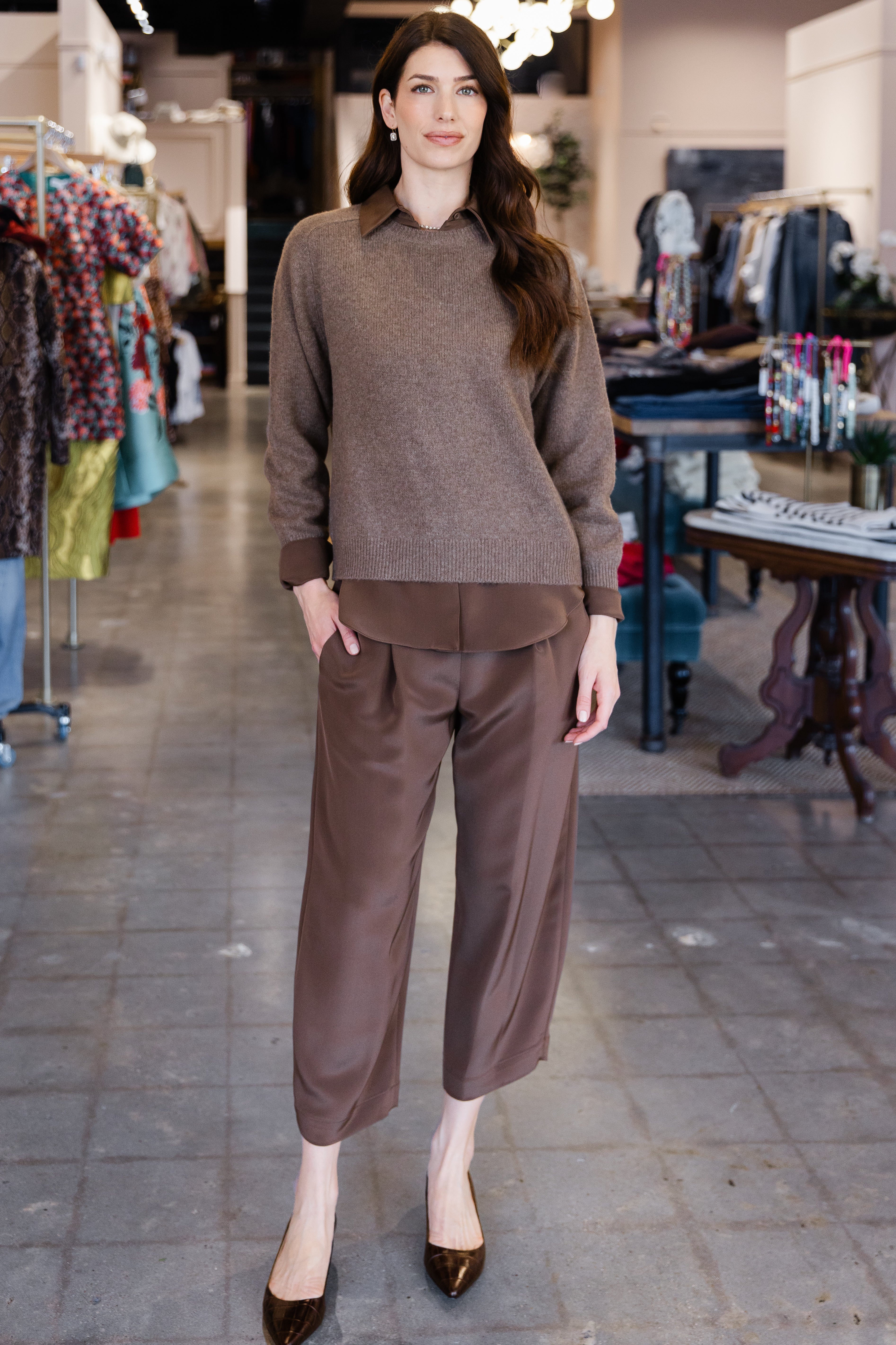 Remi Relaxed Saddle Raglan - Swiss Brown
