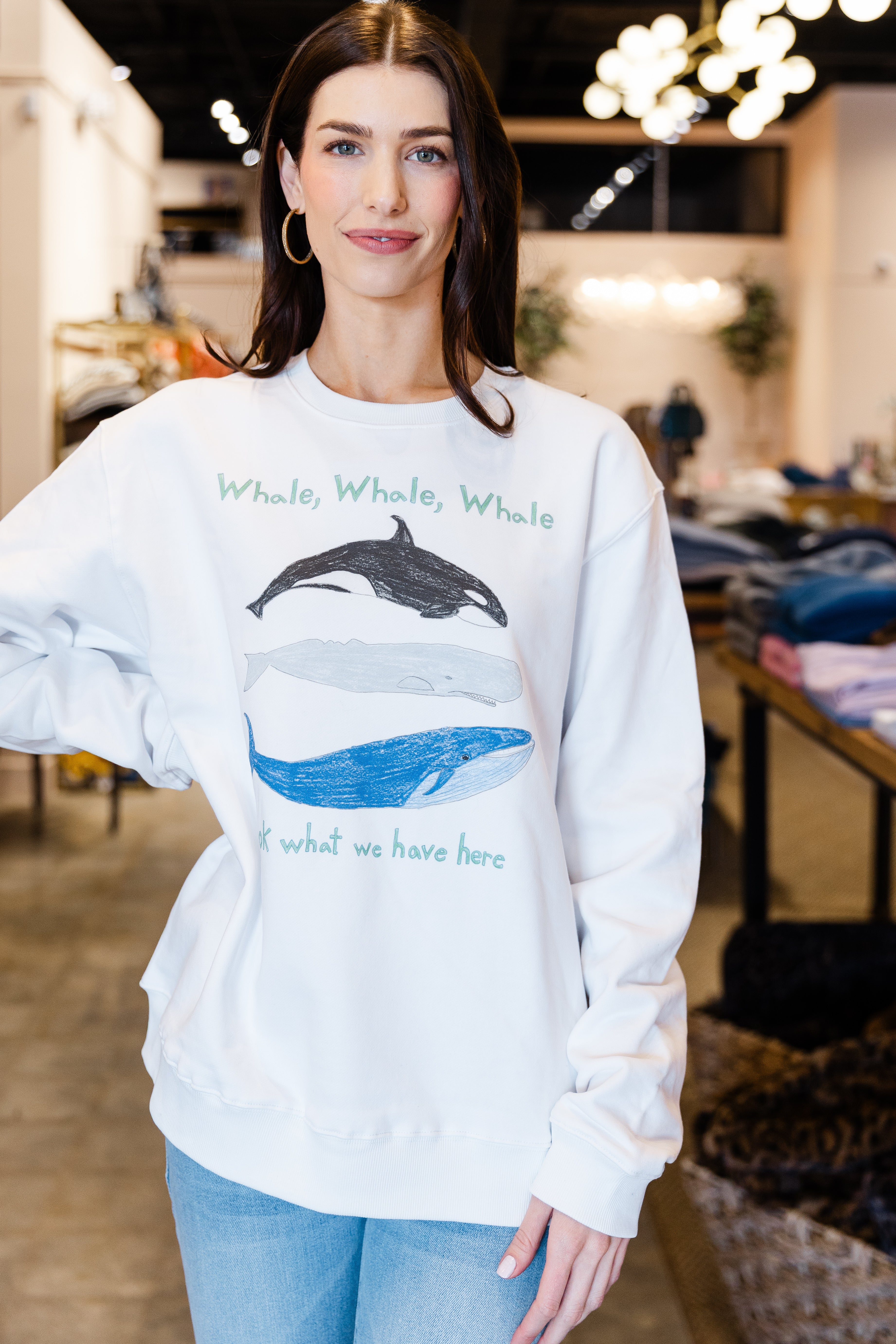 Whale Whale Whale Mens Crewneck Sweatshirt - White
