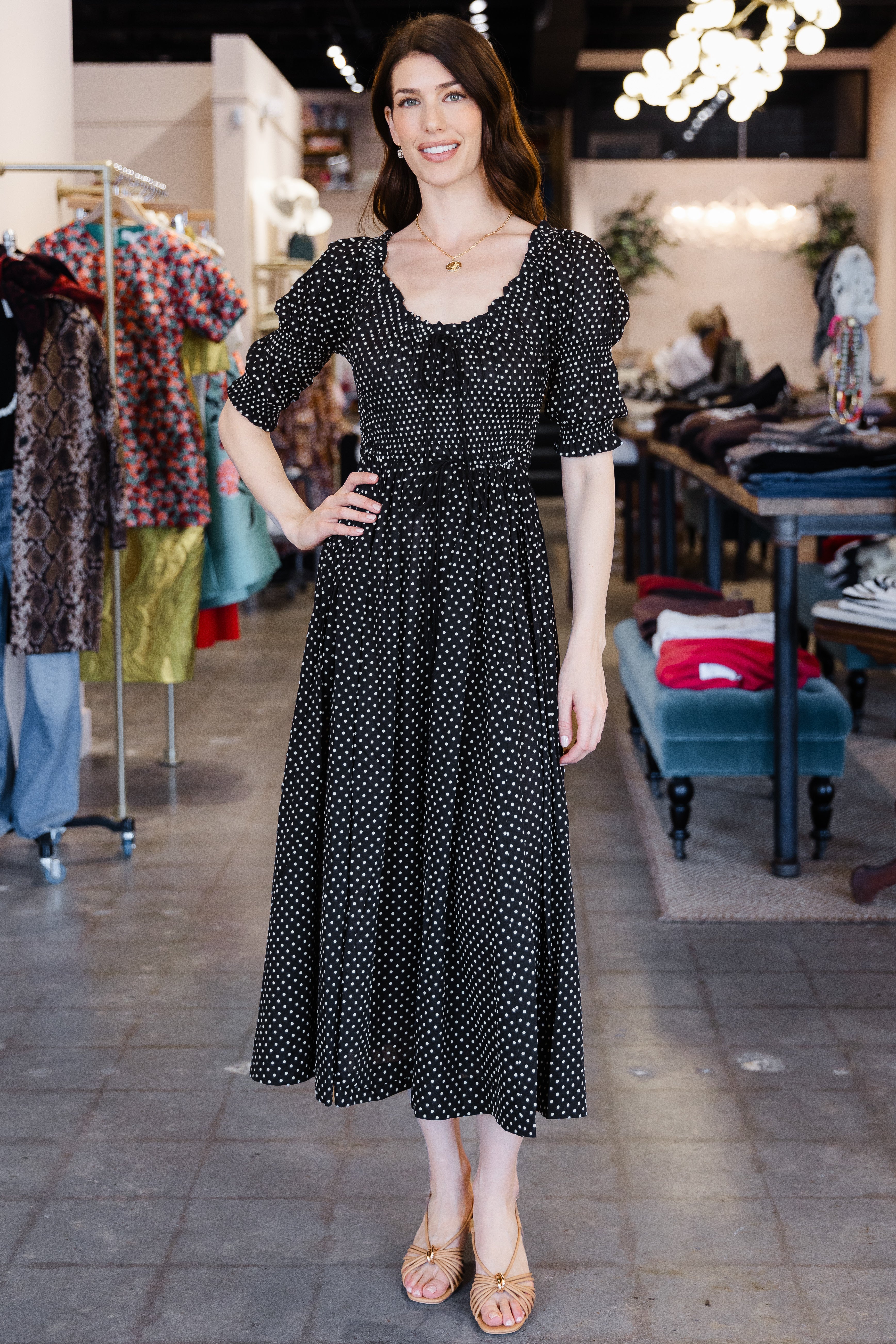 Ischia Dress - Noir Dot