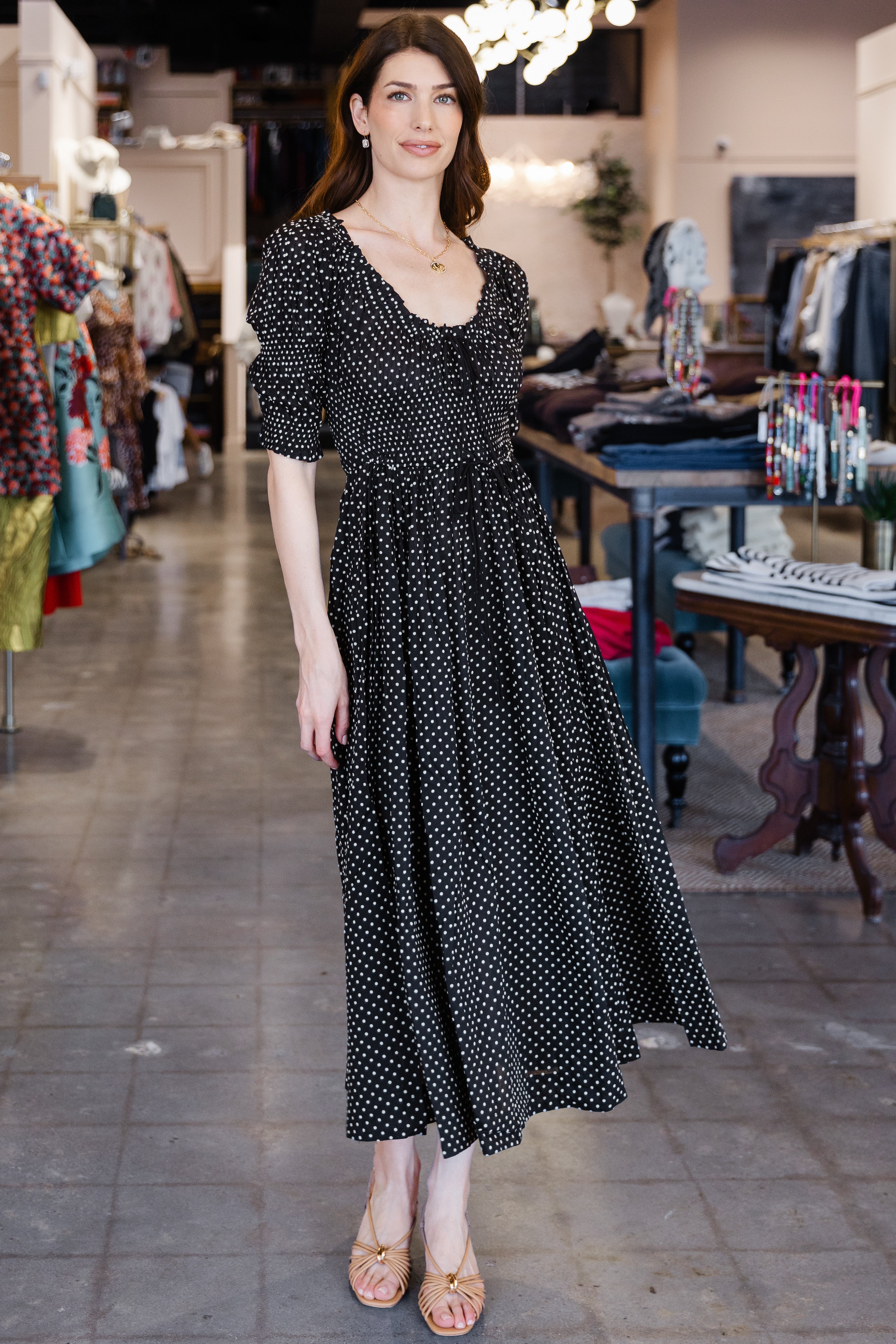 Ischia Dress - Noir Dot