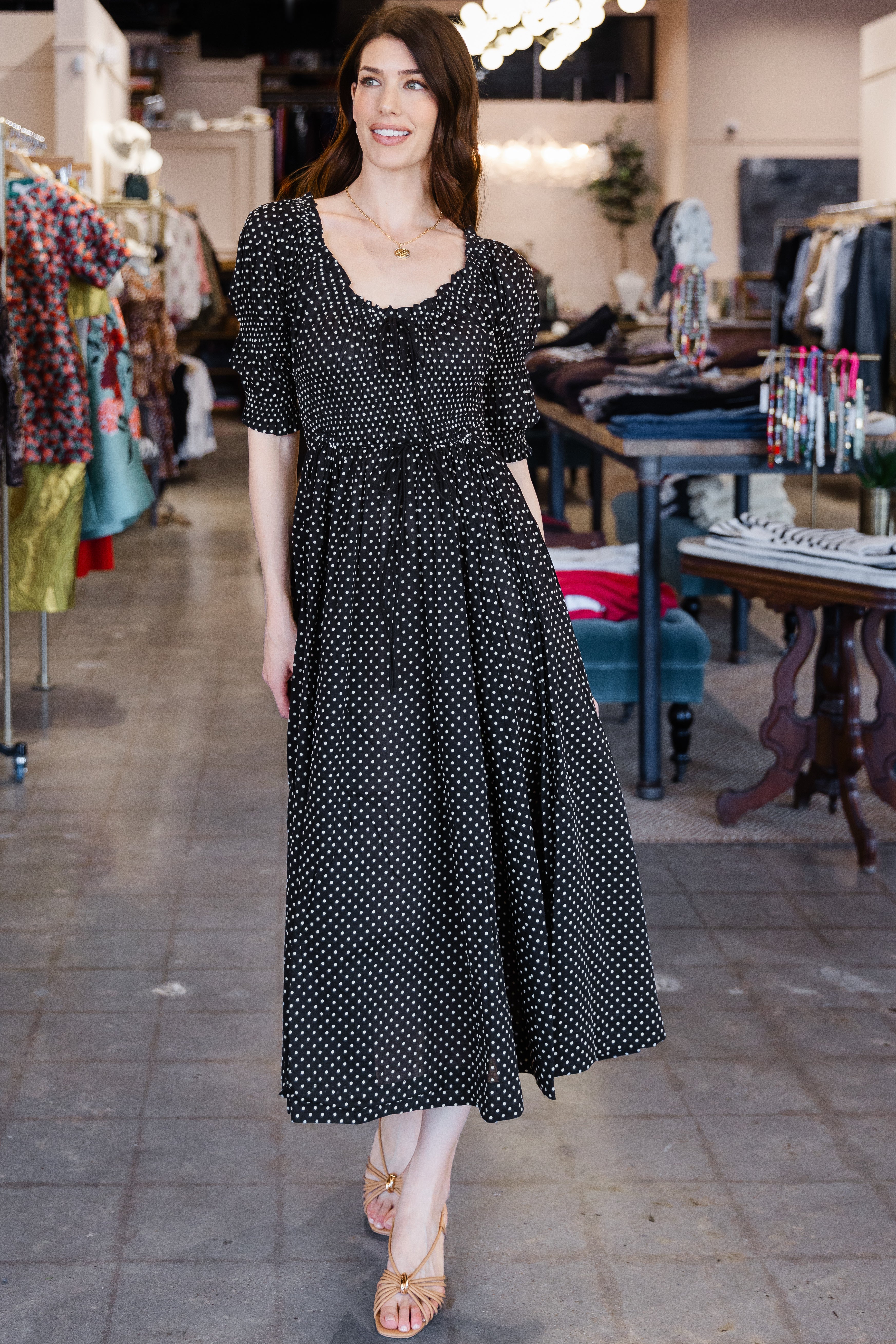 Ischia Dress - Noir Dot